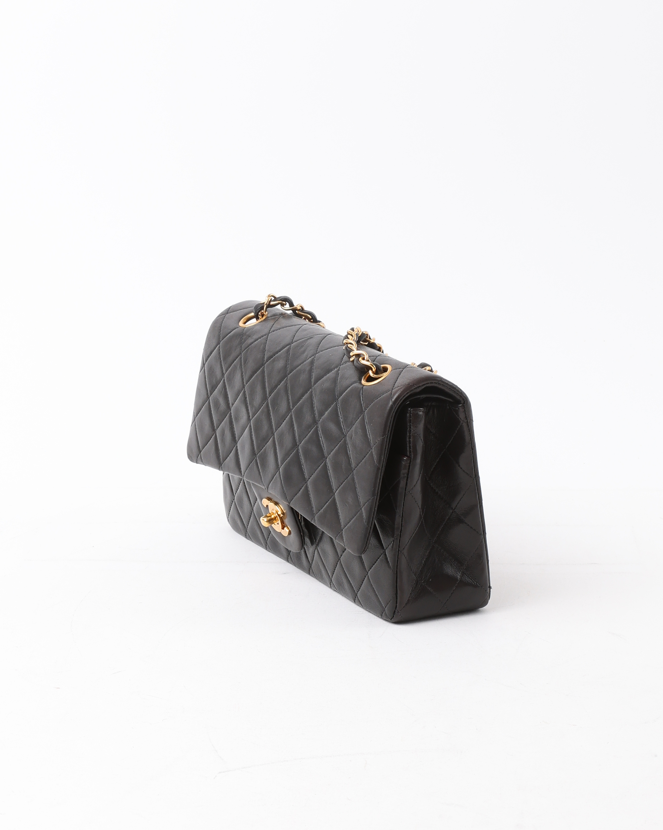 Pre-owned Chanel Classic Medium Double Flap Bag In Black