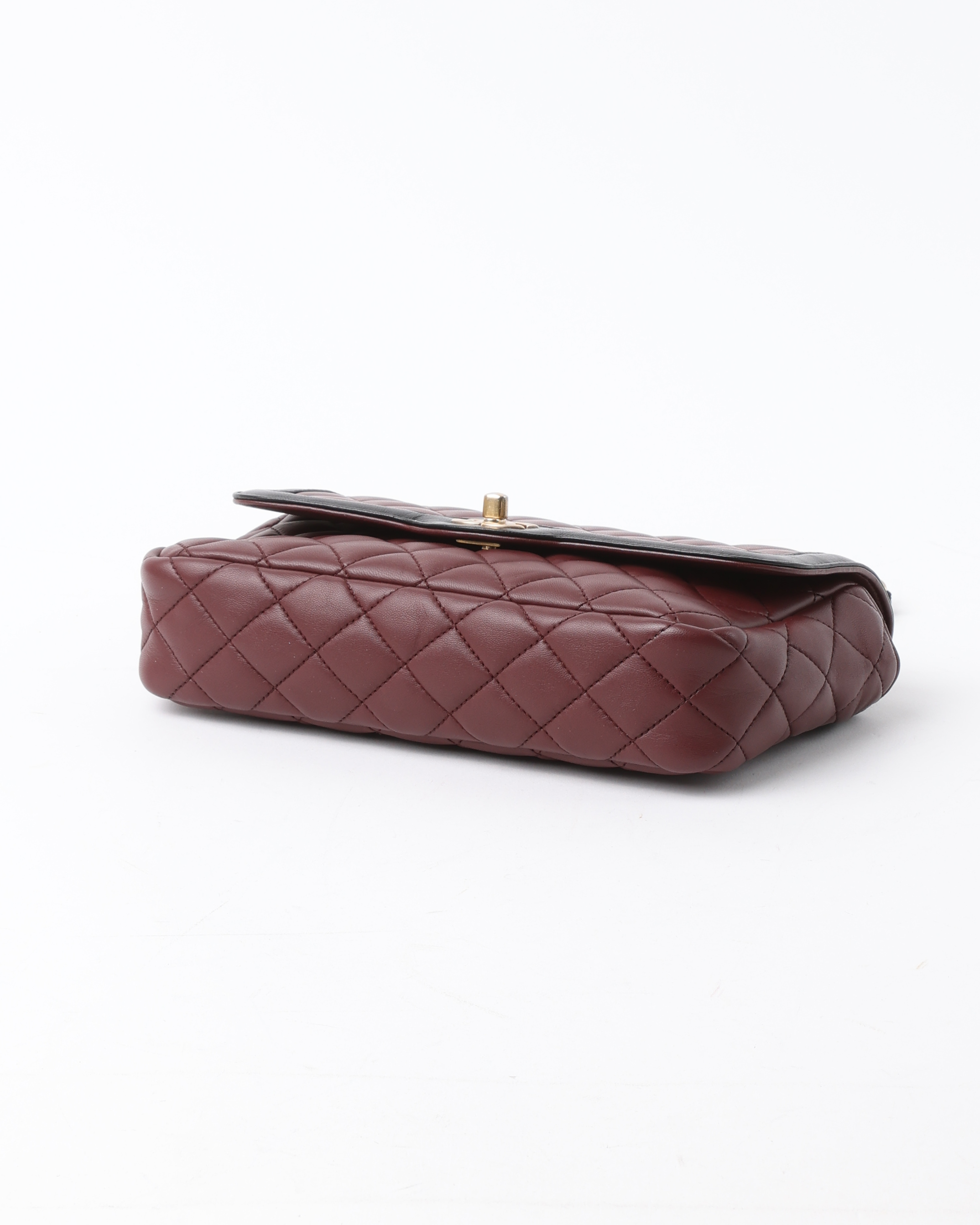 Pre-owned Chanel Bi-color Small Single Flap Bag In Red