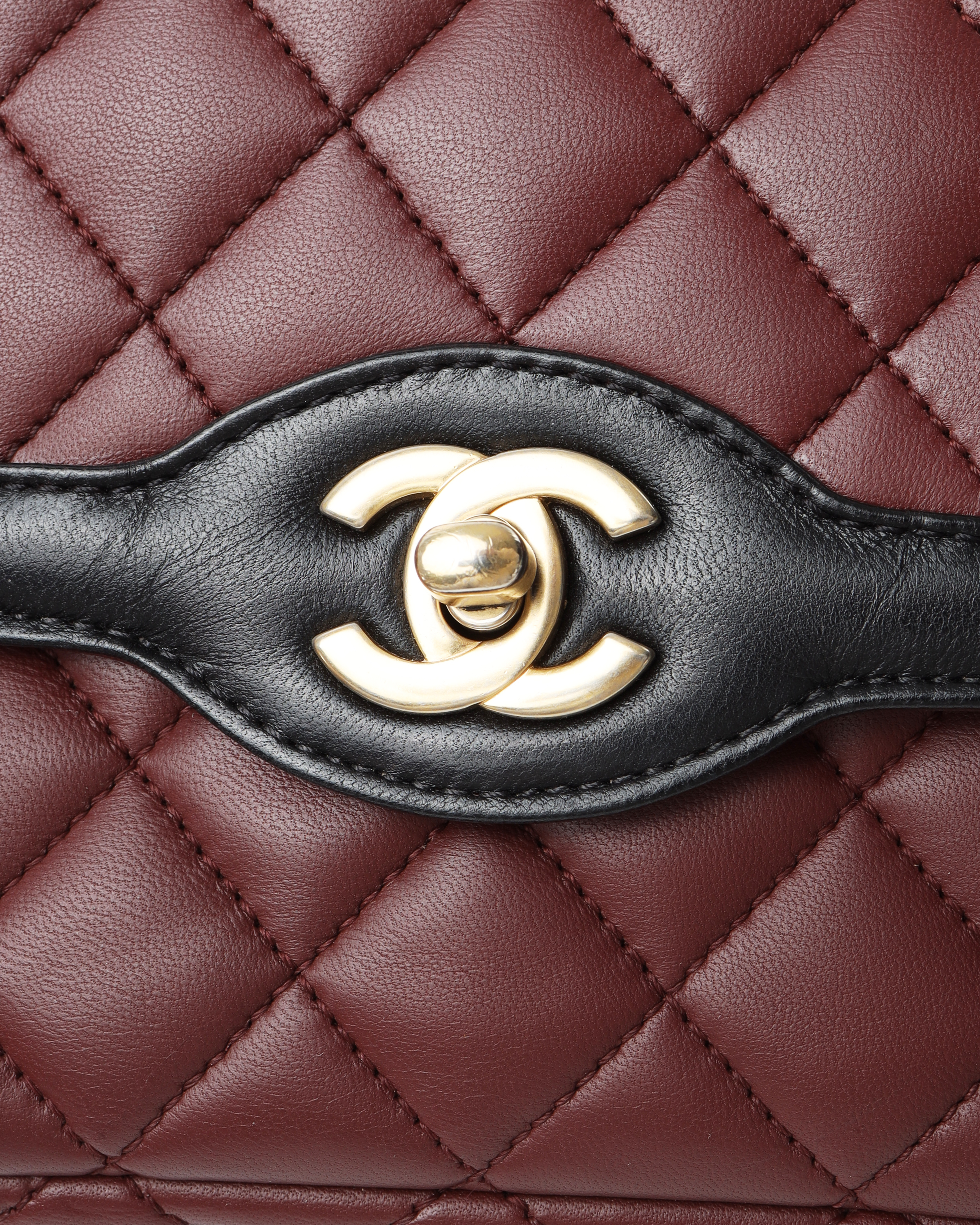 Pre-owned Chanel Bi-color Small Single Flap Bag In Red