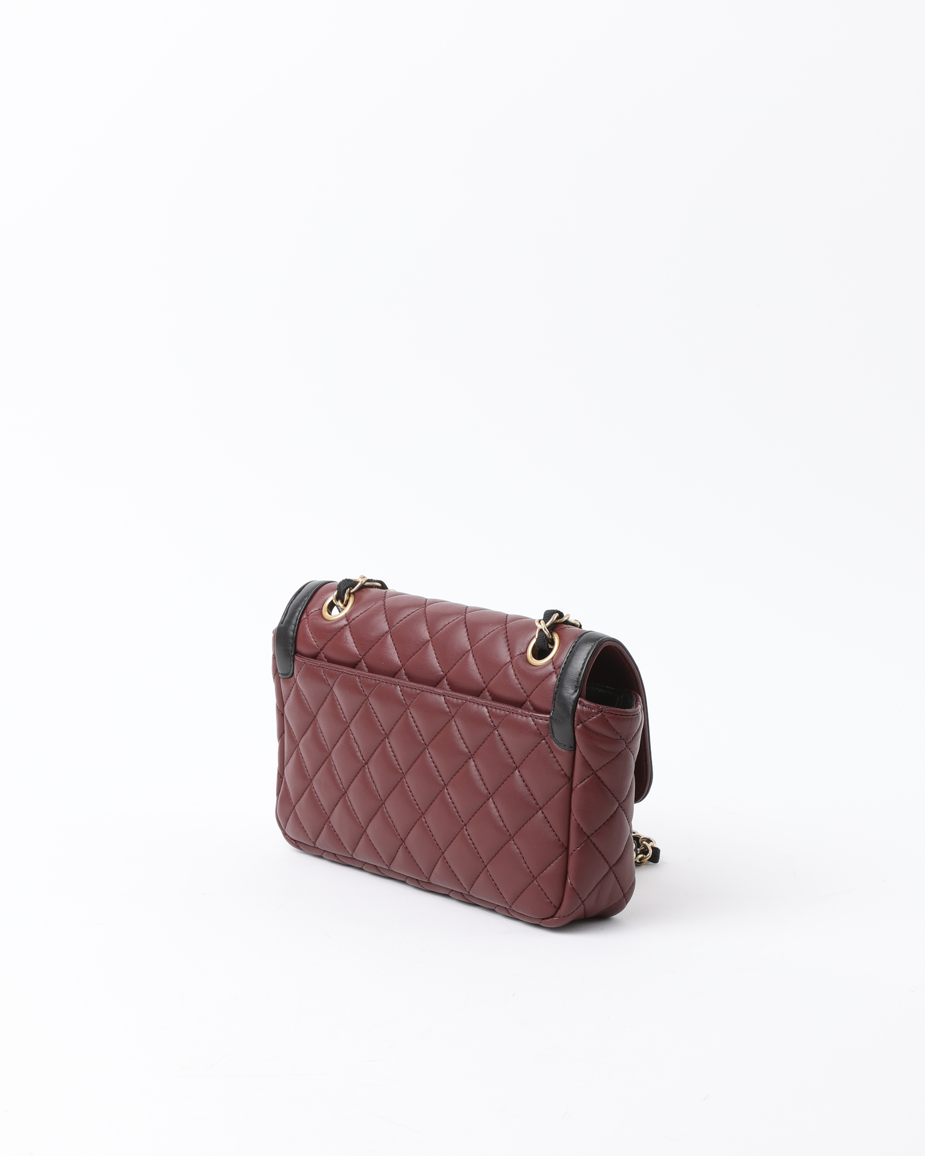 Pre-owned Chanel Bi-color Small Single Flap Bag In Red