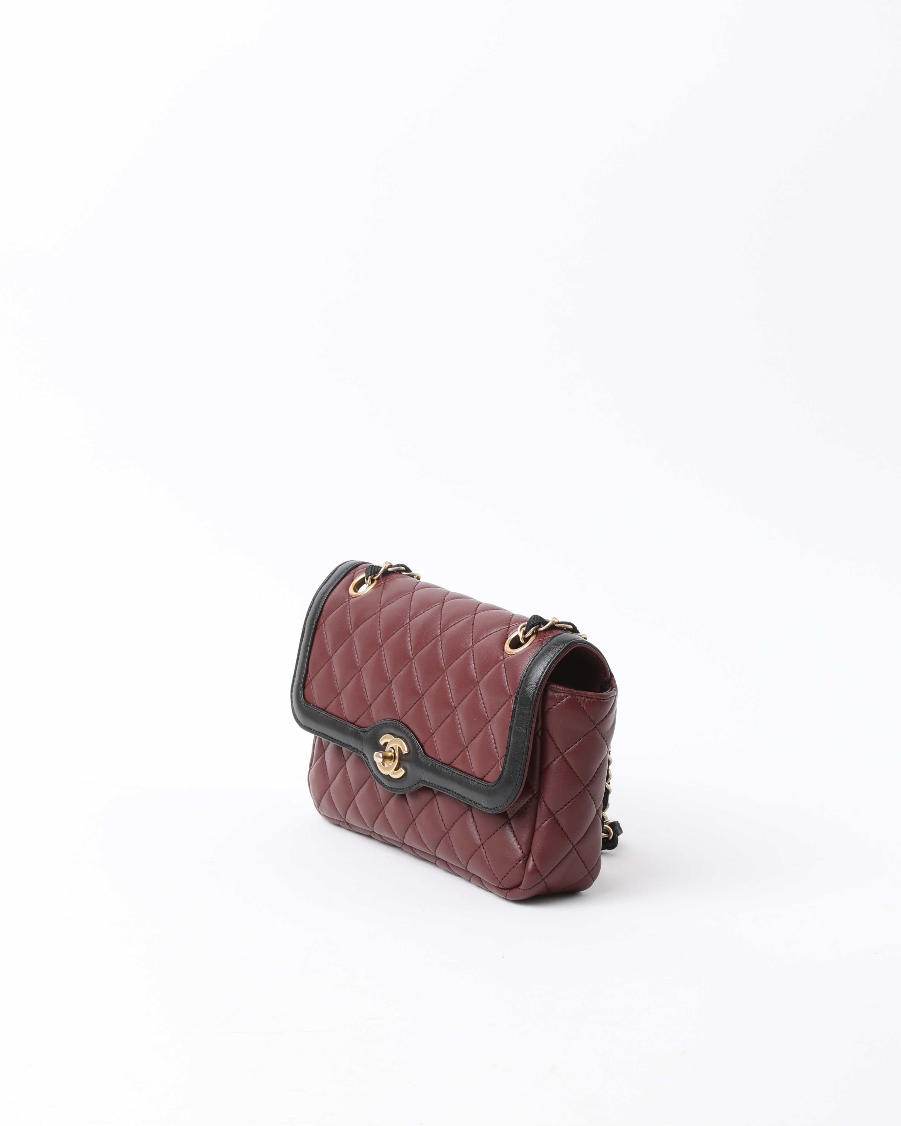 Pre-owned Chanel Bi-color Small Single Flap Bag In Red