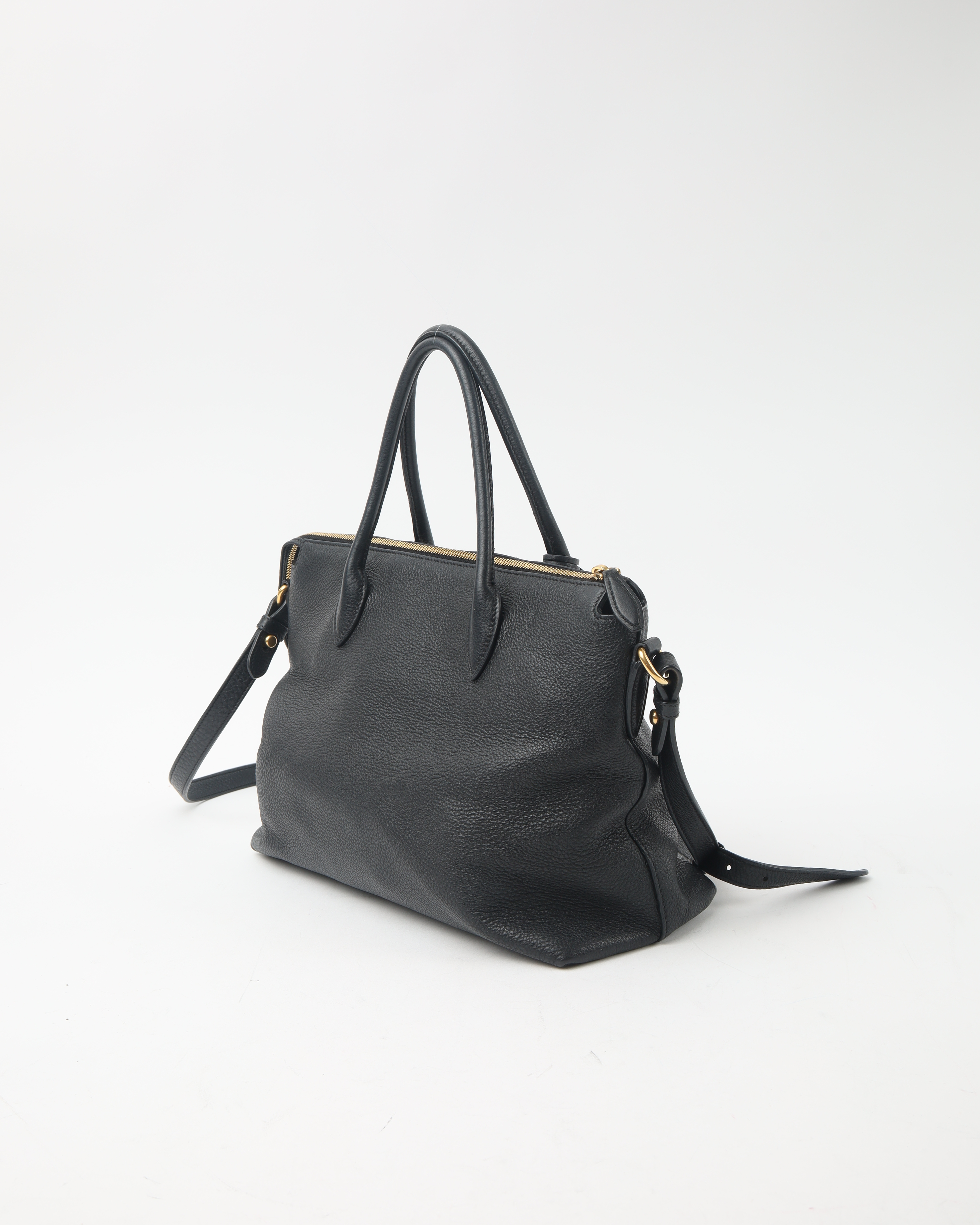 Prada Vitello Phenix Tote Bag In Black