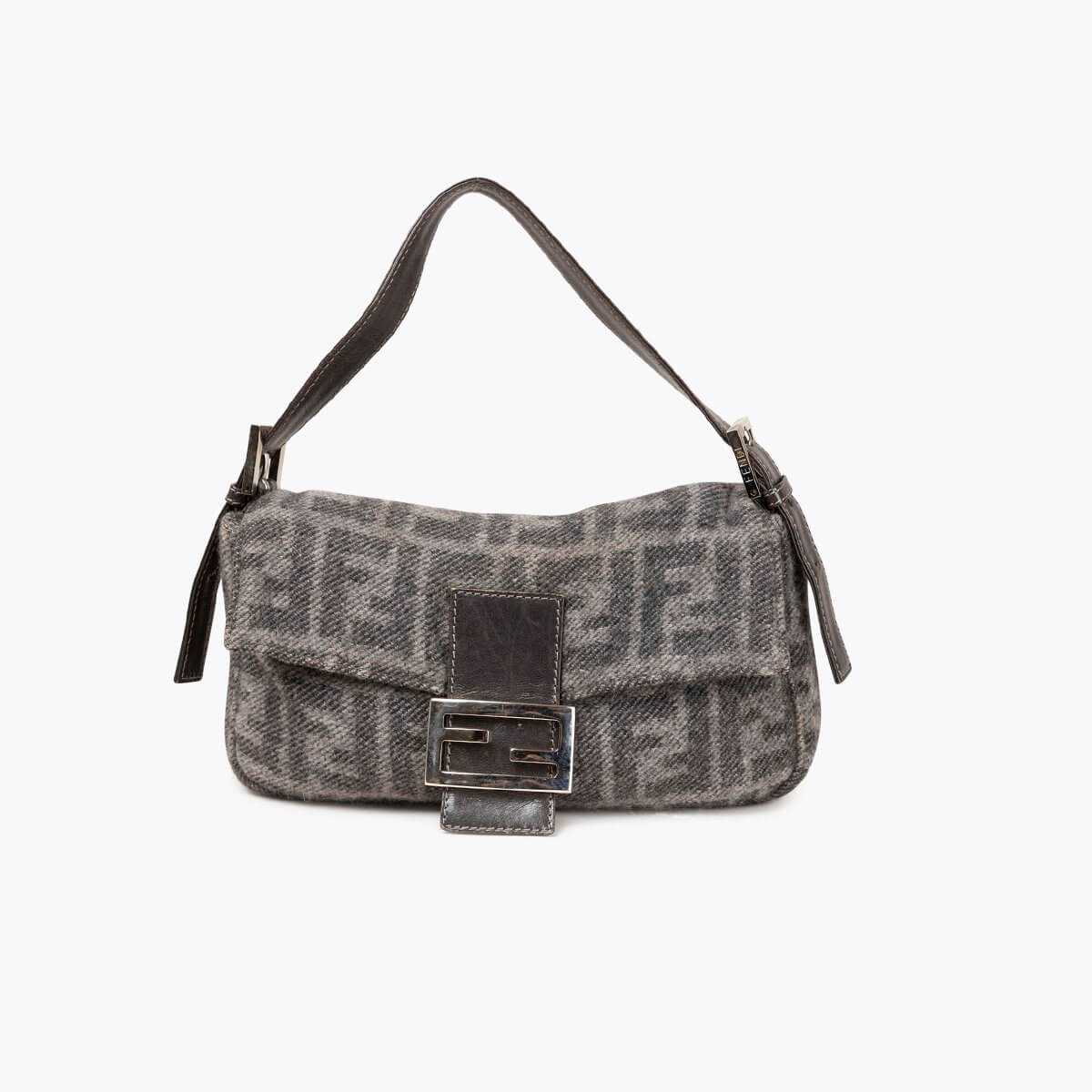 FENDI Baguette Wool Shoulder Bag