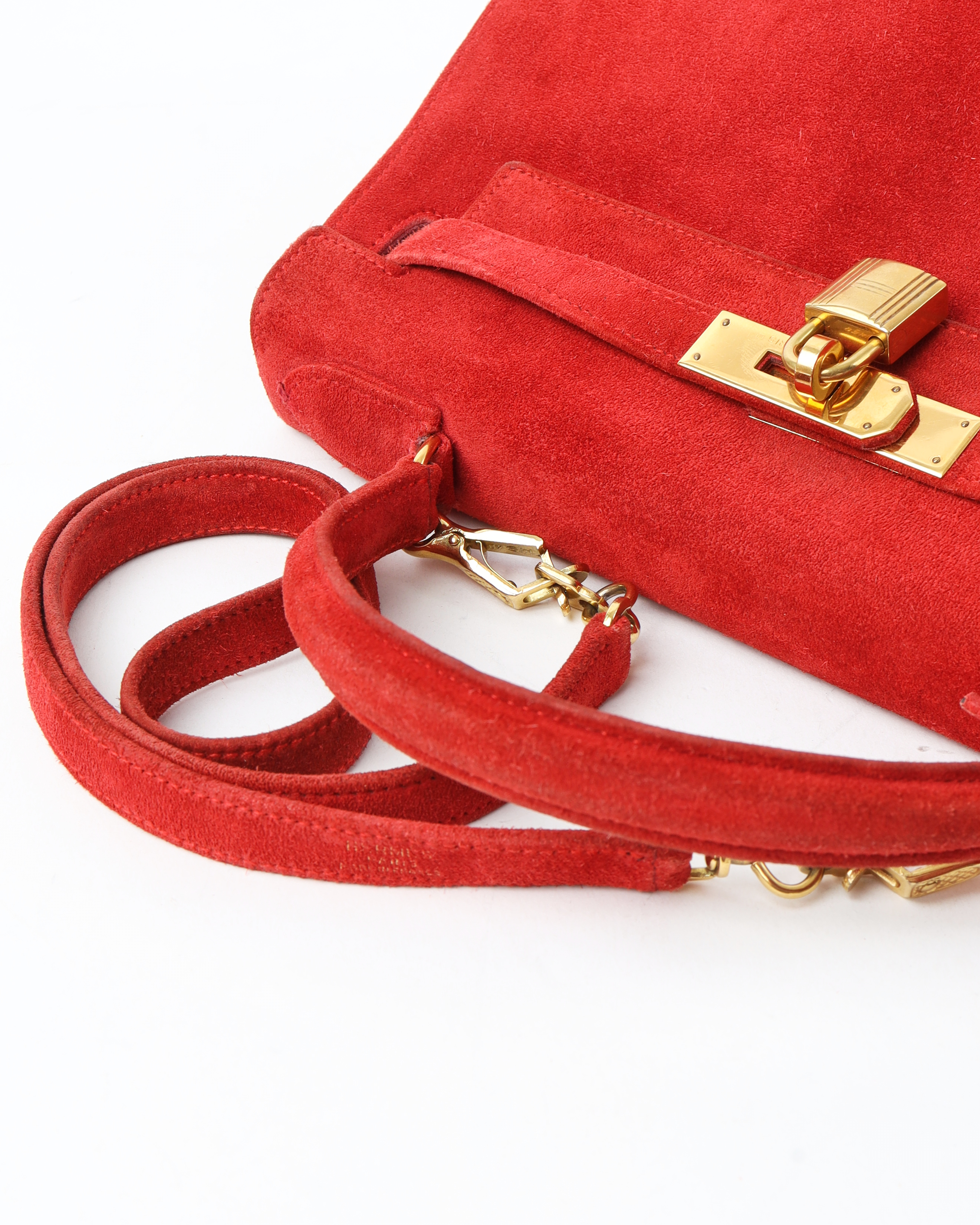 Pre-owned Hermes Hermès Kelly 28 Doblis Shoulder Bag In Red