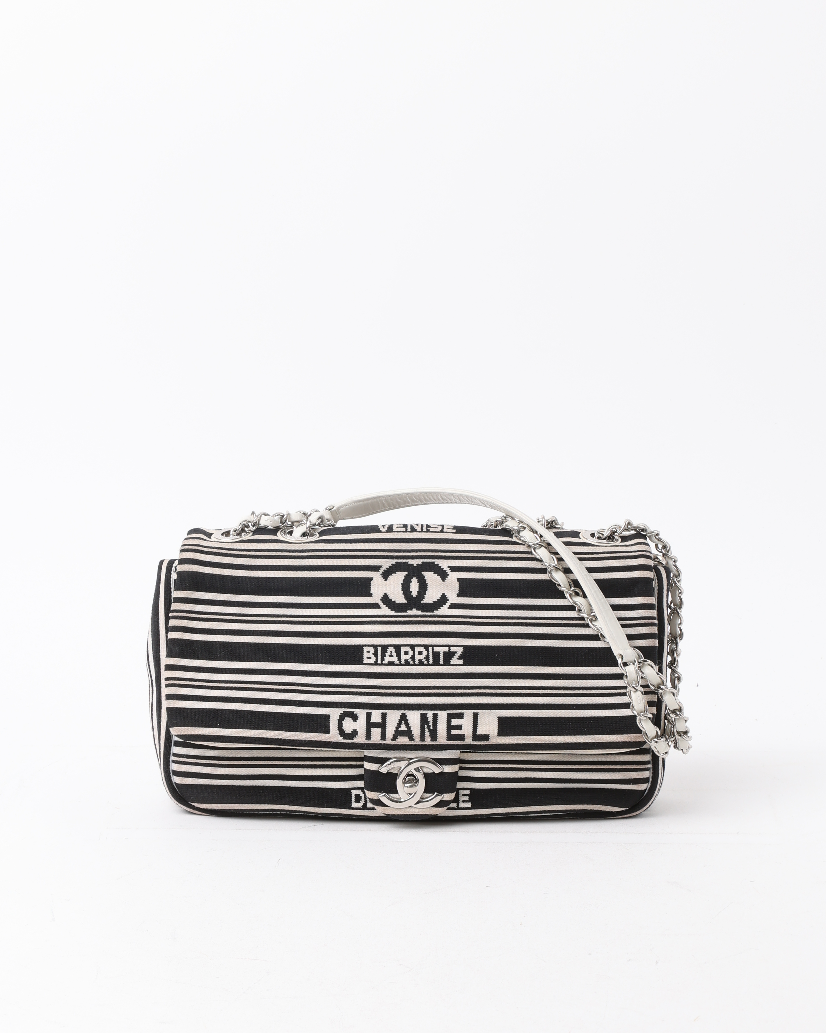 CHANEL Venise Biarritz Striped Flap Bag