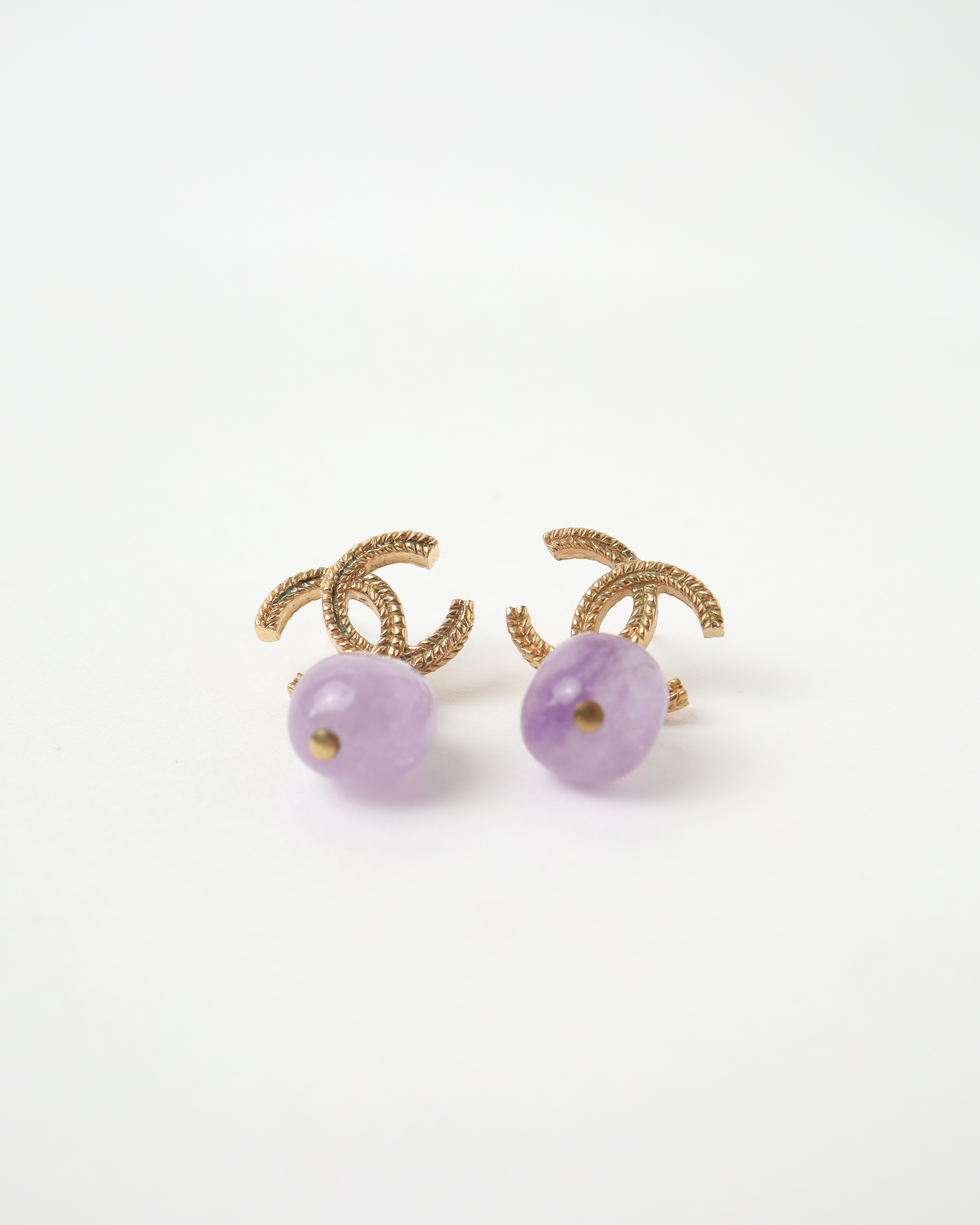 Pre-owned Chanel Coco Mark Resin Drop Earrings