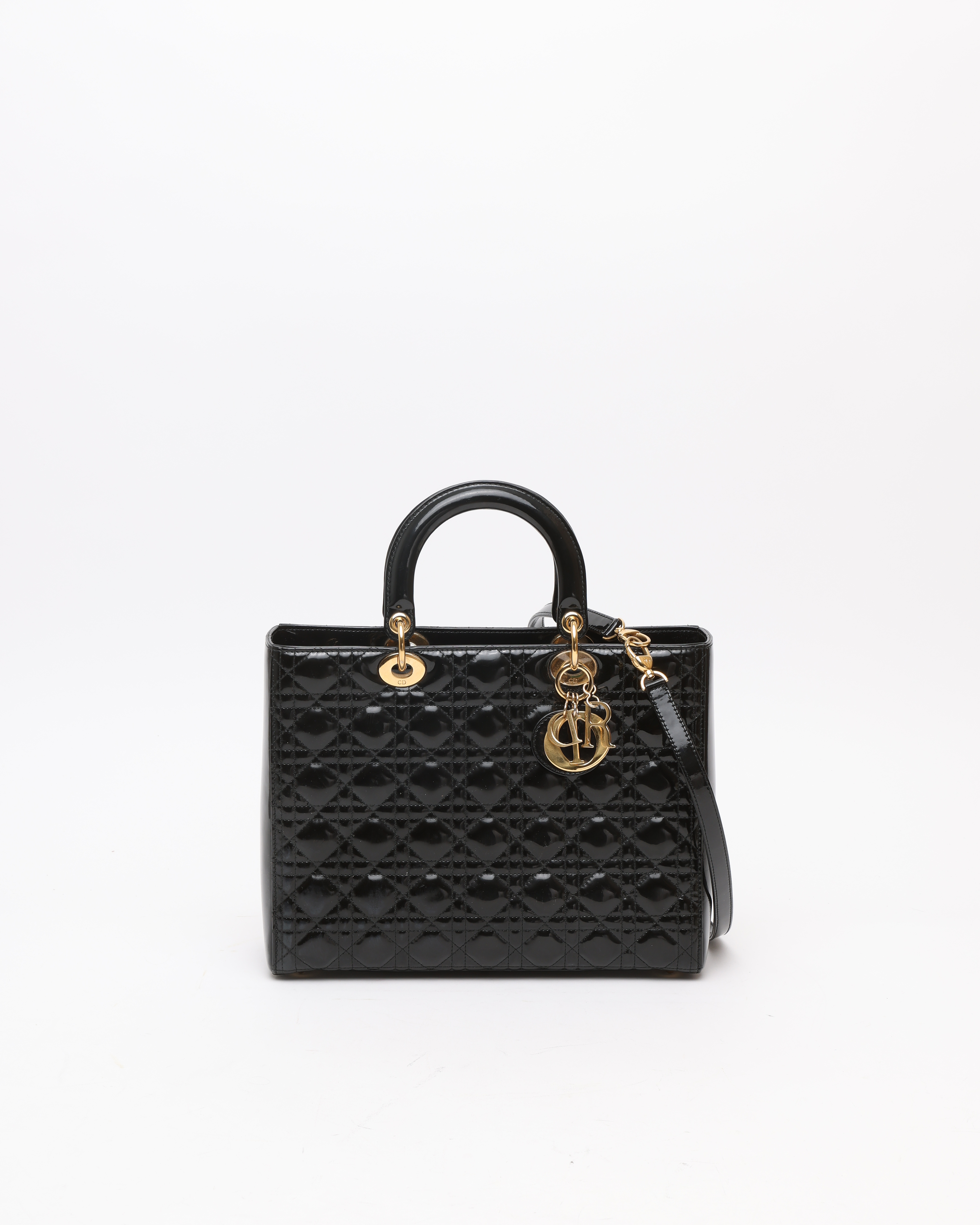 CHRISTIAN DIOR Large Patent Lady Dior Bag