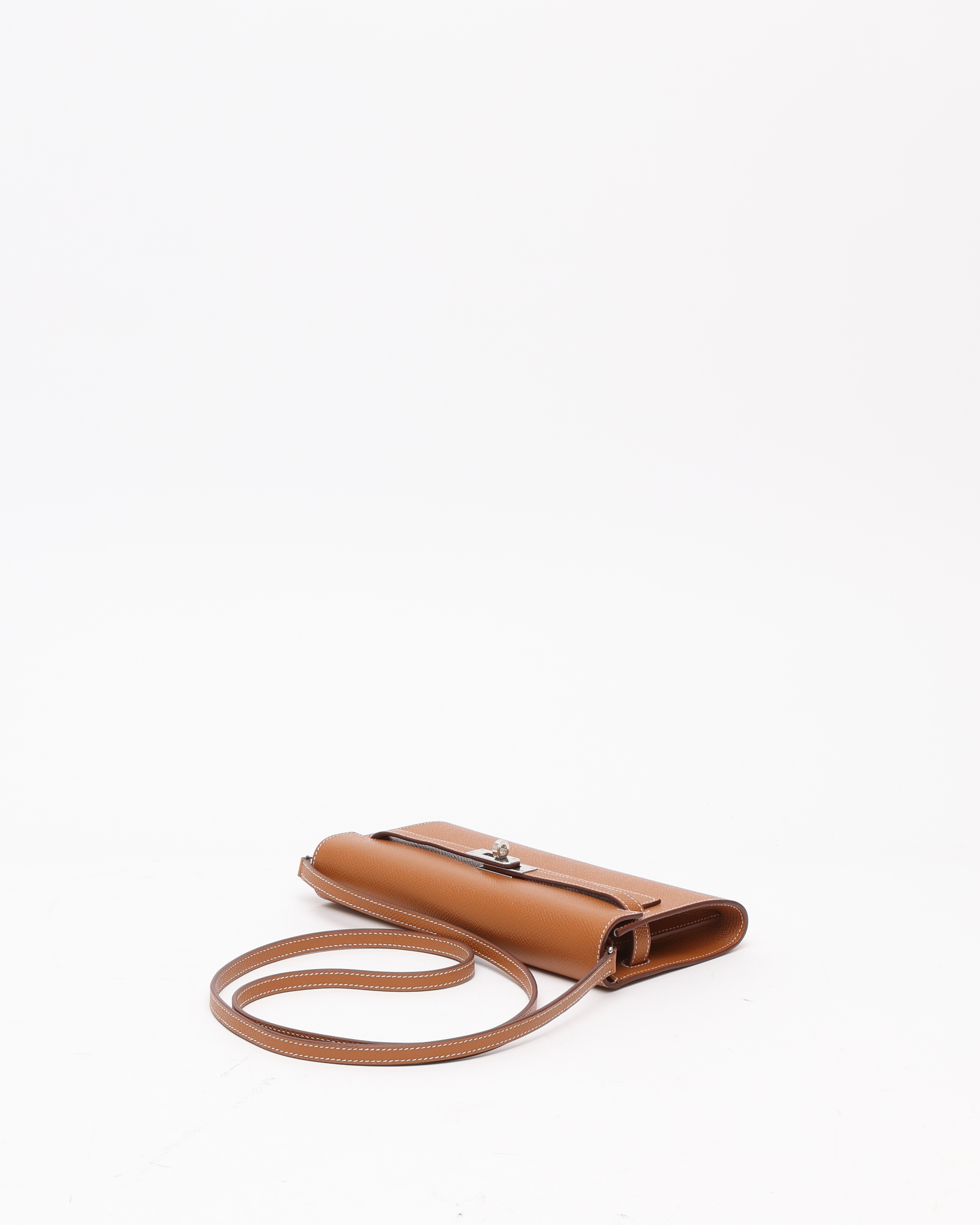Pre-owned Hermes Hermès Epsom Kelly To Go Wallet In Brown