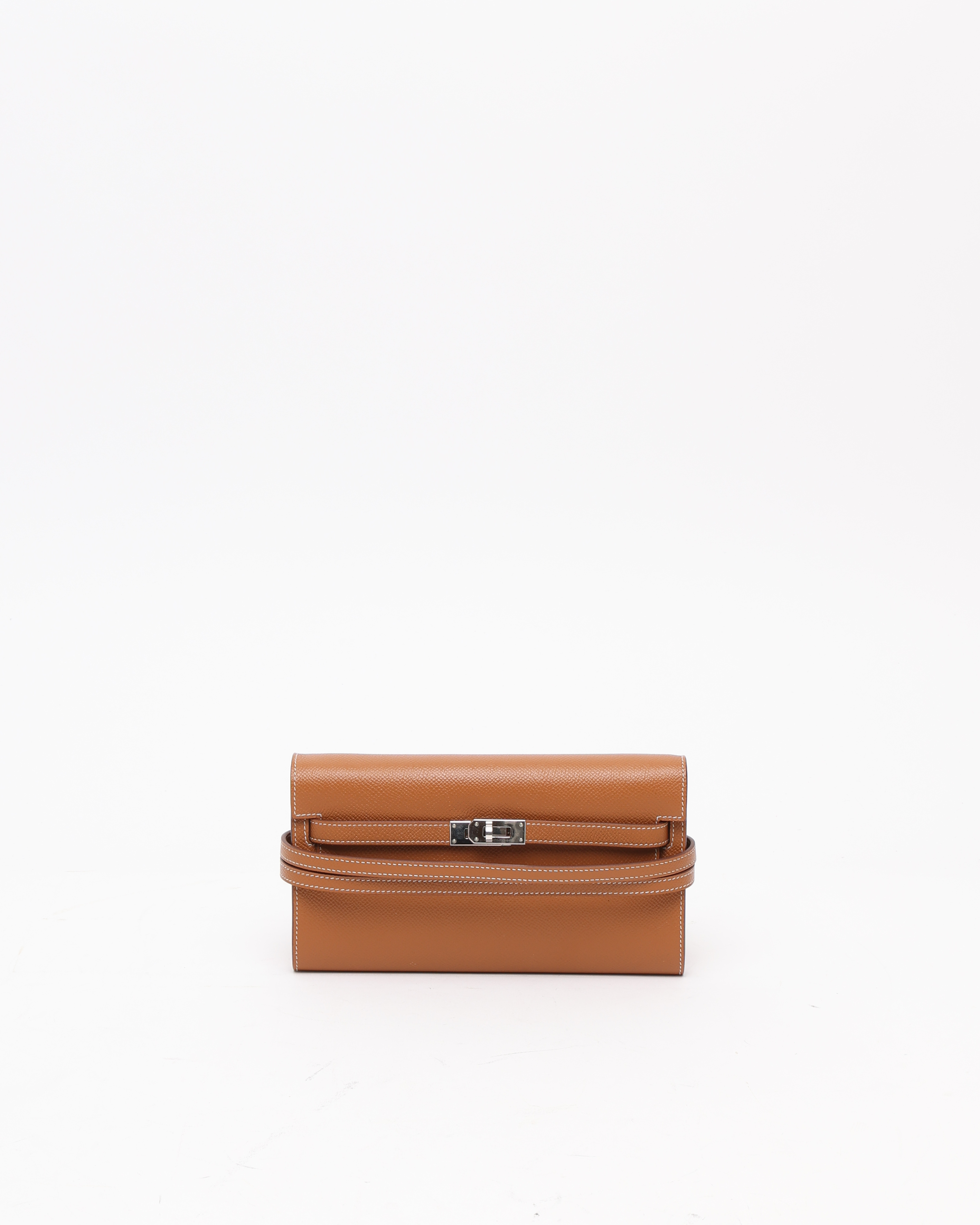 Pre-owned Hermes Hermès Epsom Kelly To Go Wallet In Brown