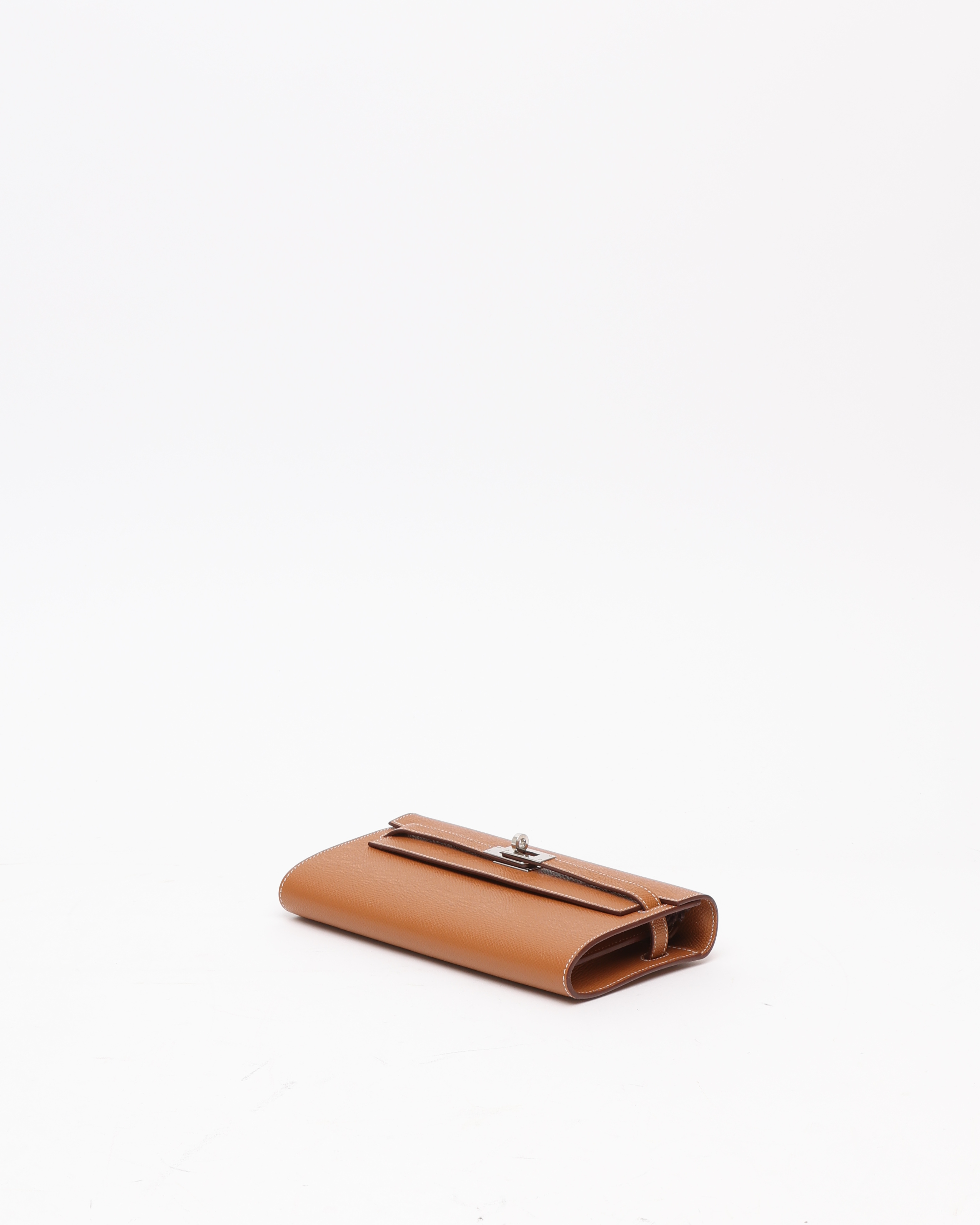 Pre-owned Hermes Hermès Epsom Kelly To Go Wallet In Brown