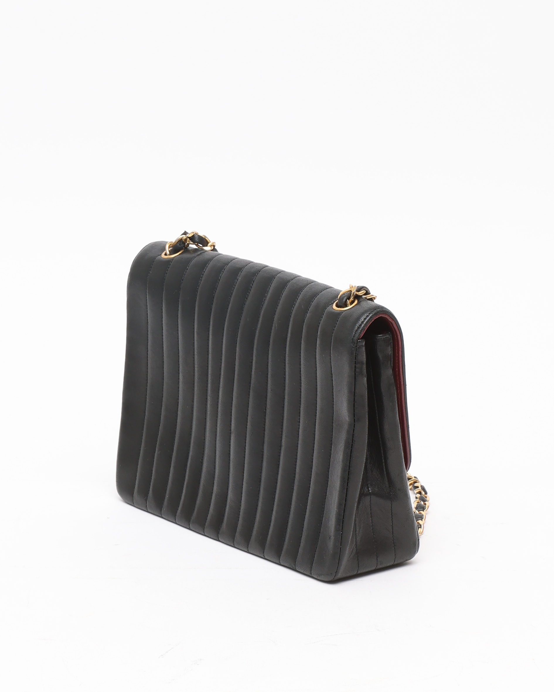 Pre-owned Chanel Circle Cc Horizontal Single Flap Crossbody Bag In Black
