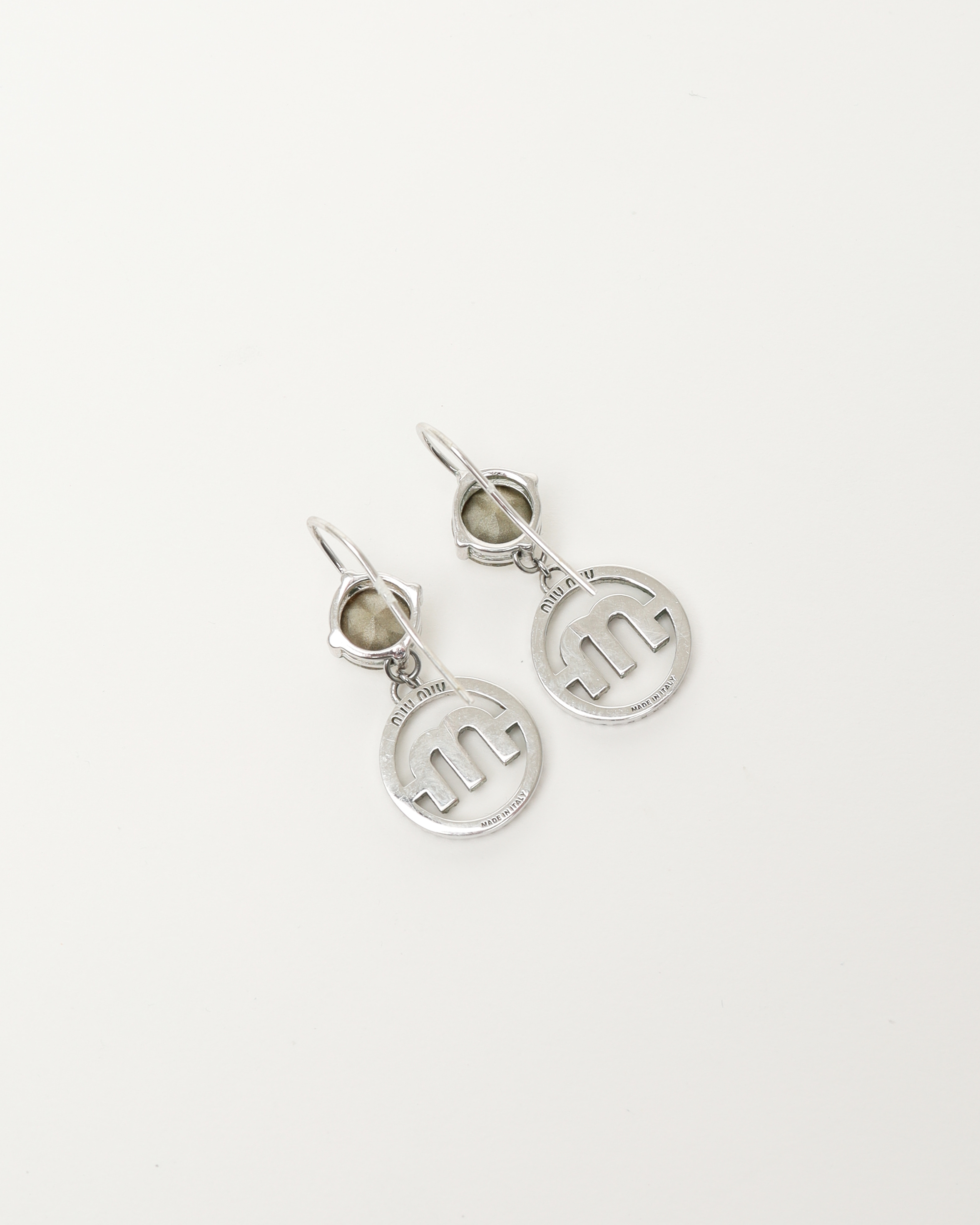 Miu Miu Rhinestone Dangling Earrings