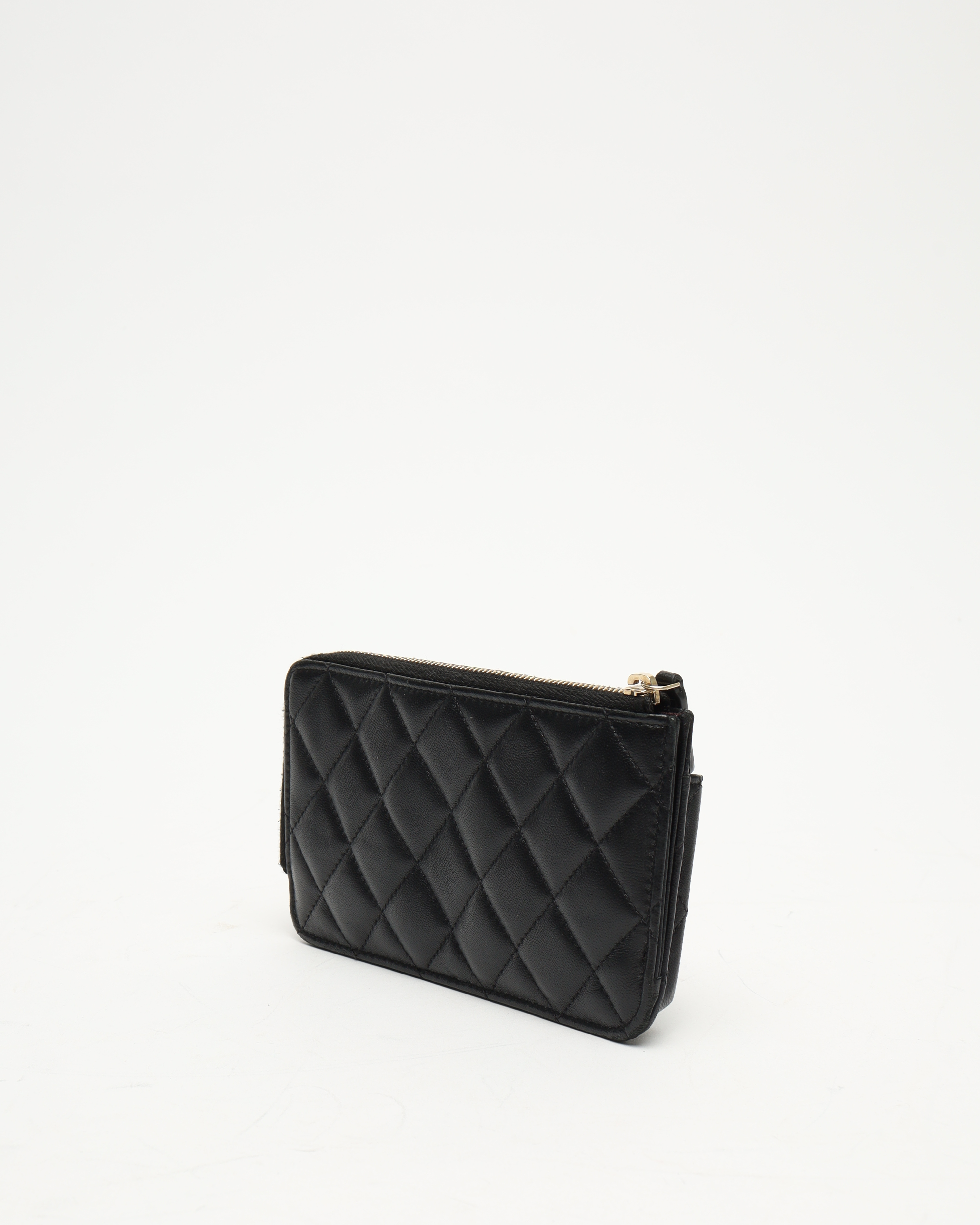Pre-owned Chanel Mobile And Card Wallet In Black