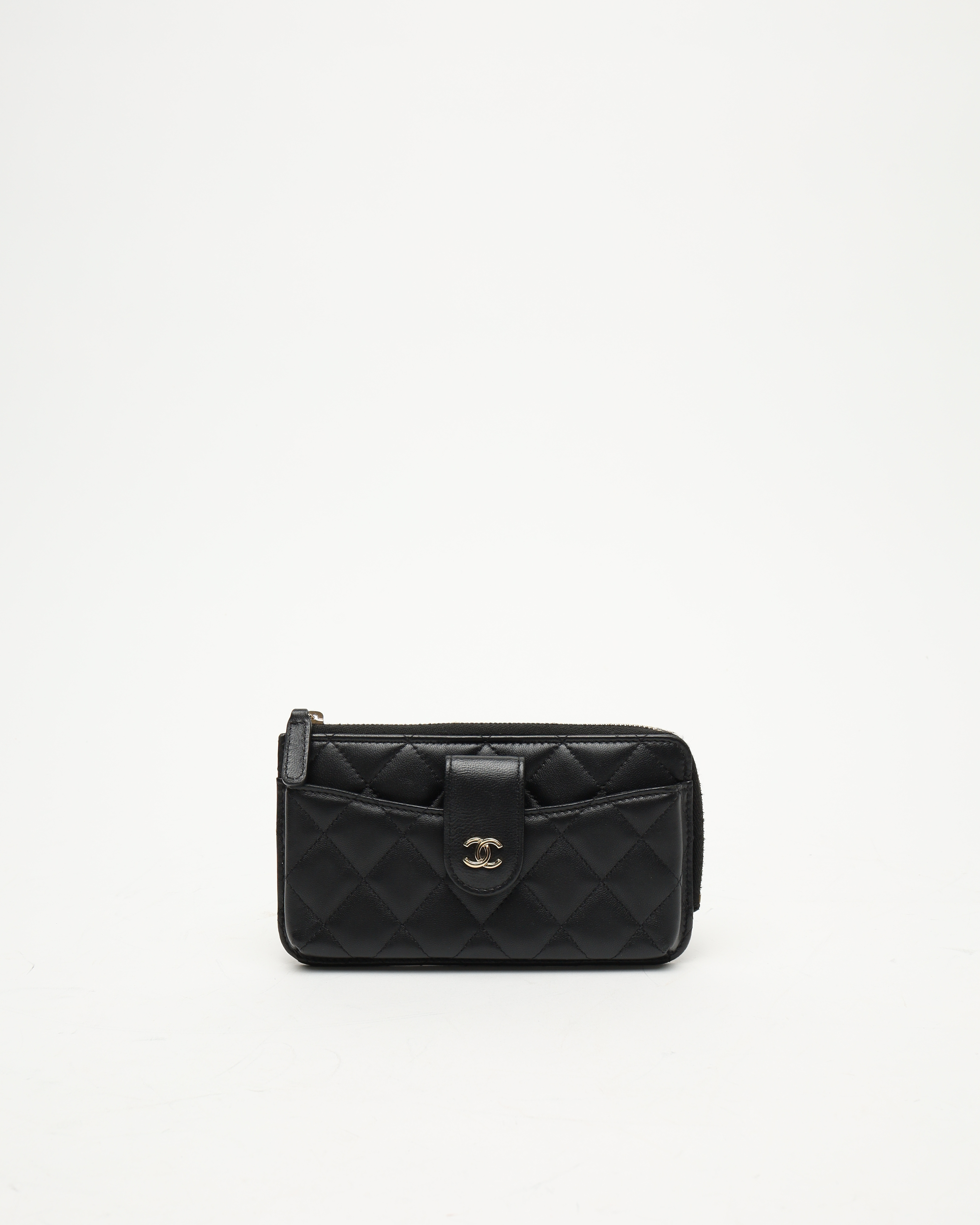 Pre-owned Chanel Mobile And Card Wallet In Black