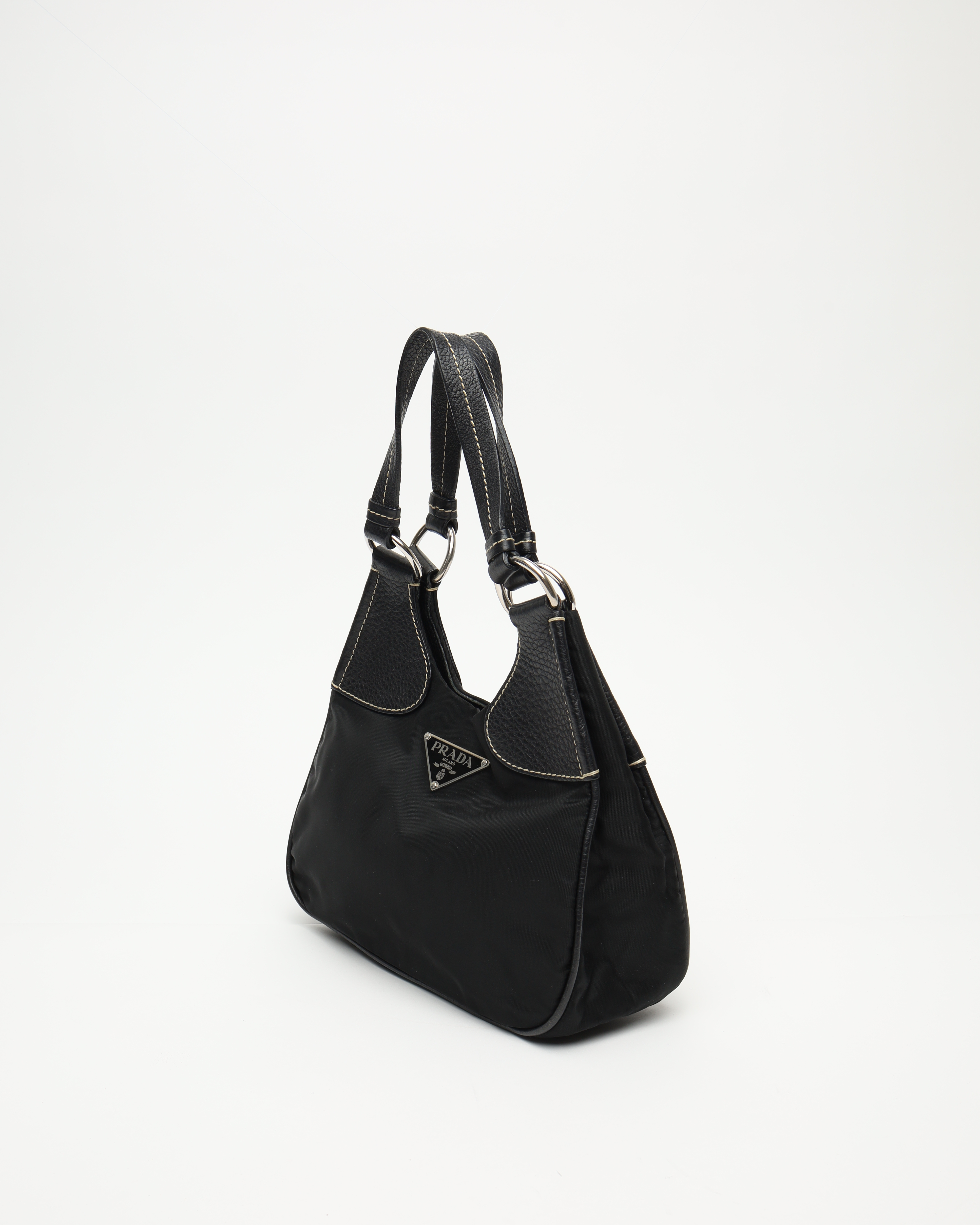 Prada Tessuto Hobo Bag In Black