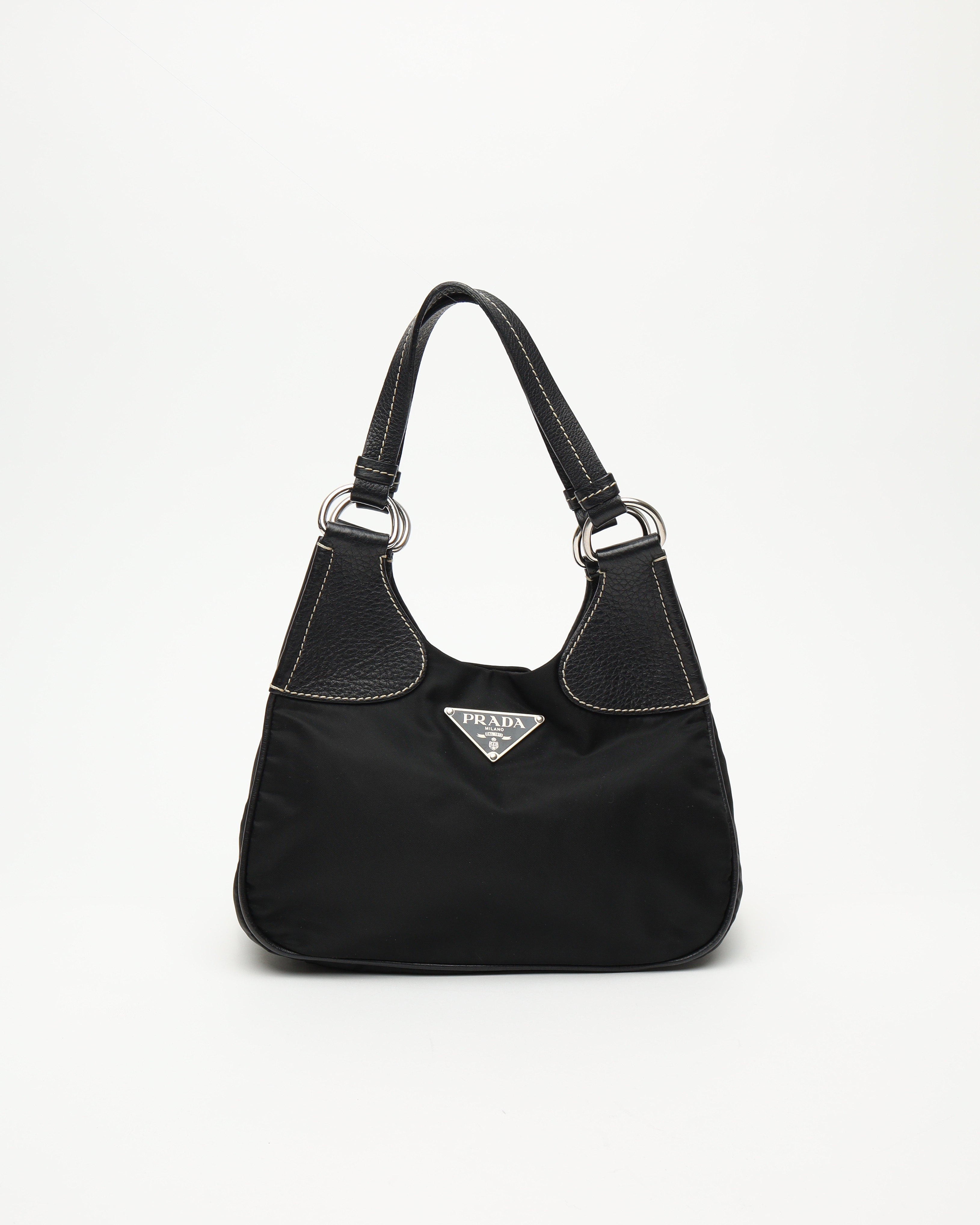 Prada Tessuto Hobo Bag In Black