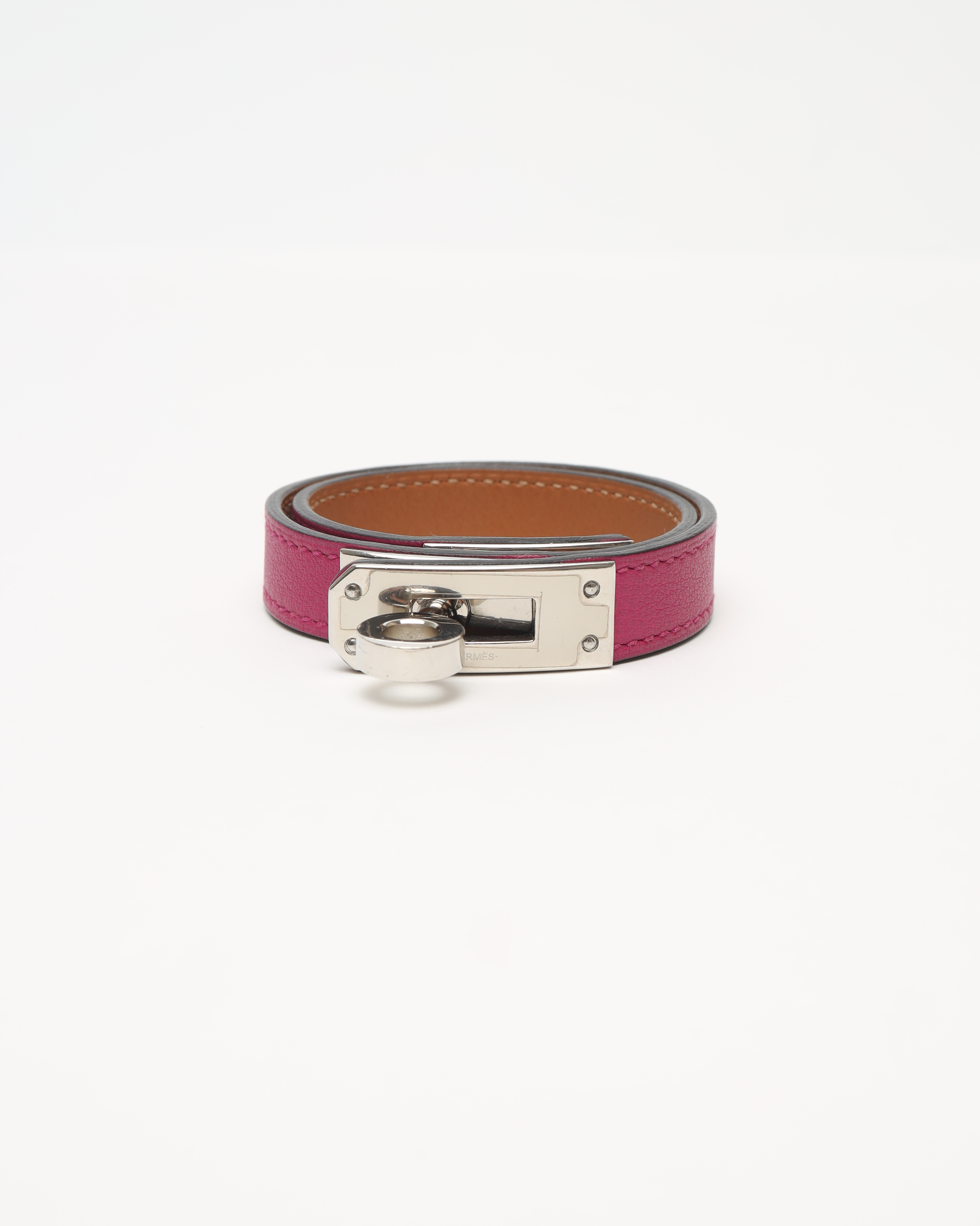 Pre-owned Hermes Hermès Kelly Double Tour Bracelet In Purple