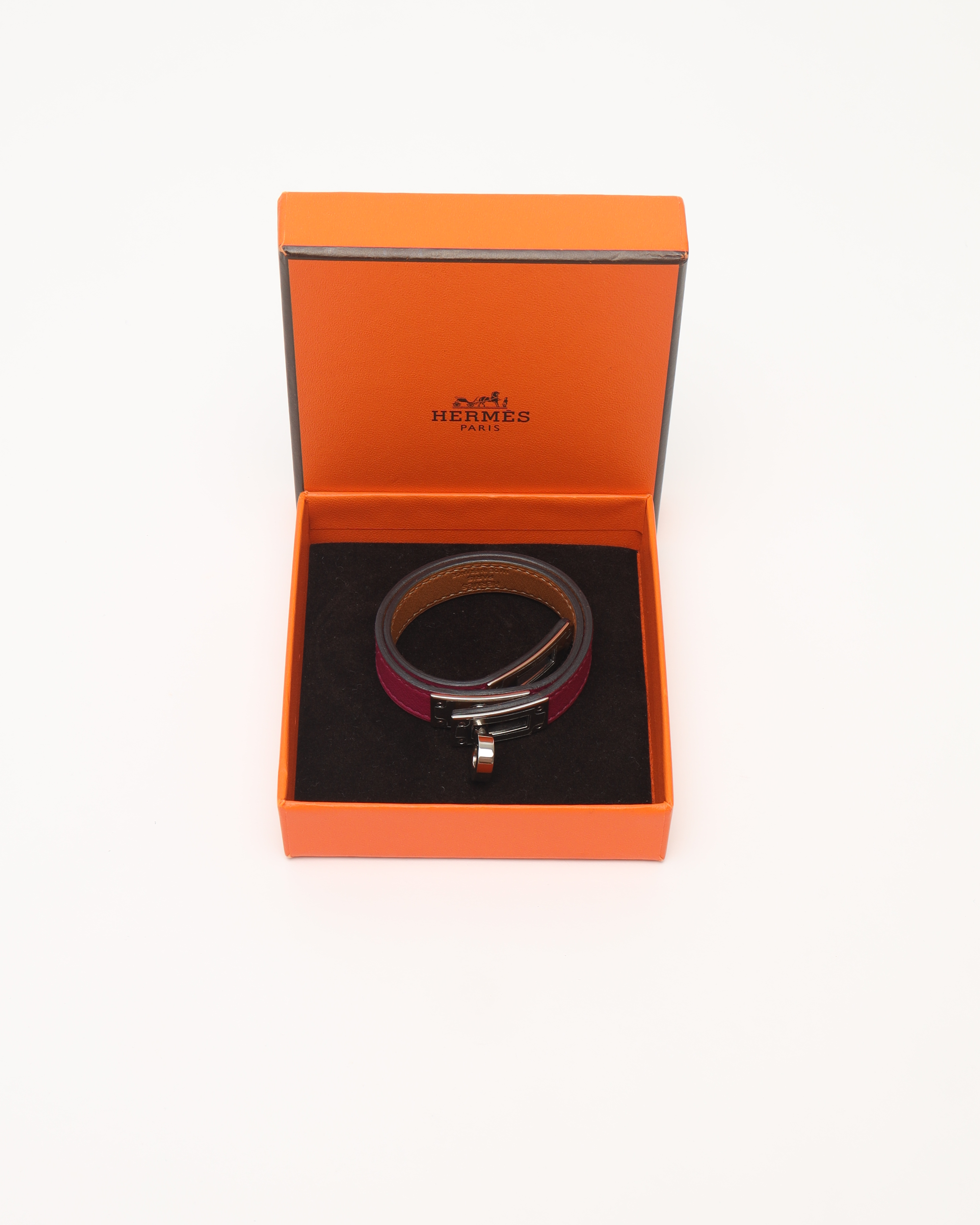 Pre-owned Hermes Hermès Kelly Double Tour Bracelet In Purple
