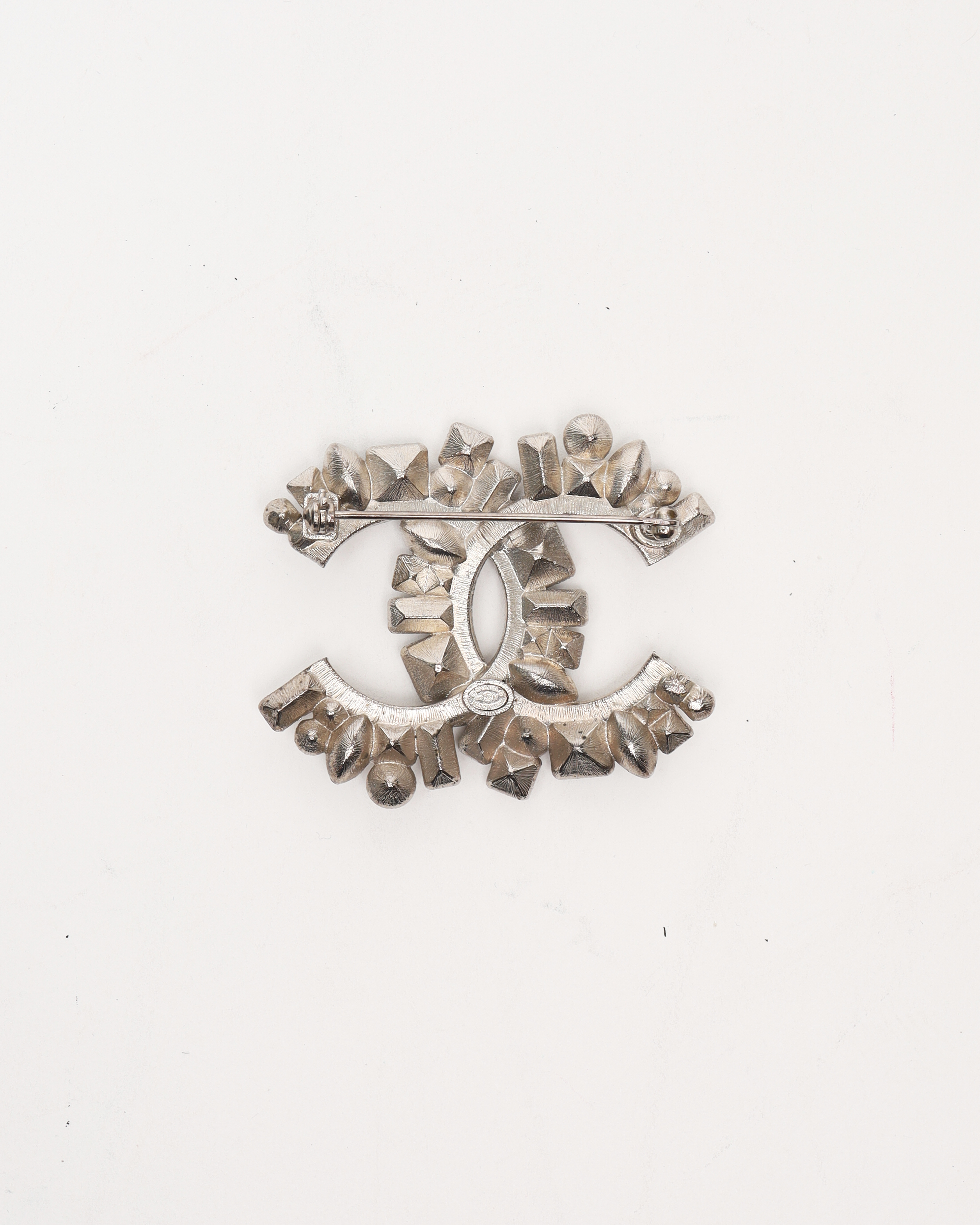 Pre-owned Chanel Coco Mark Mixed Rhinestones Brooch