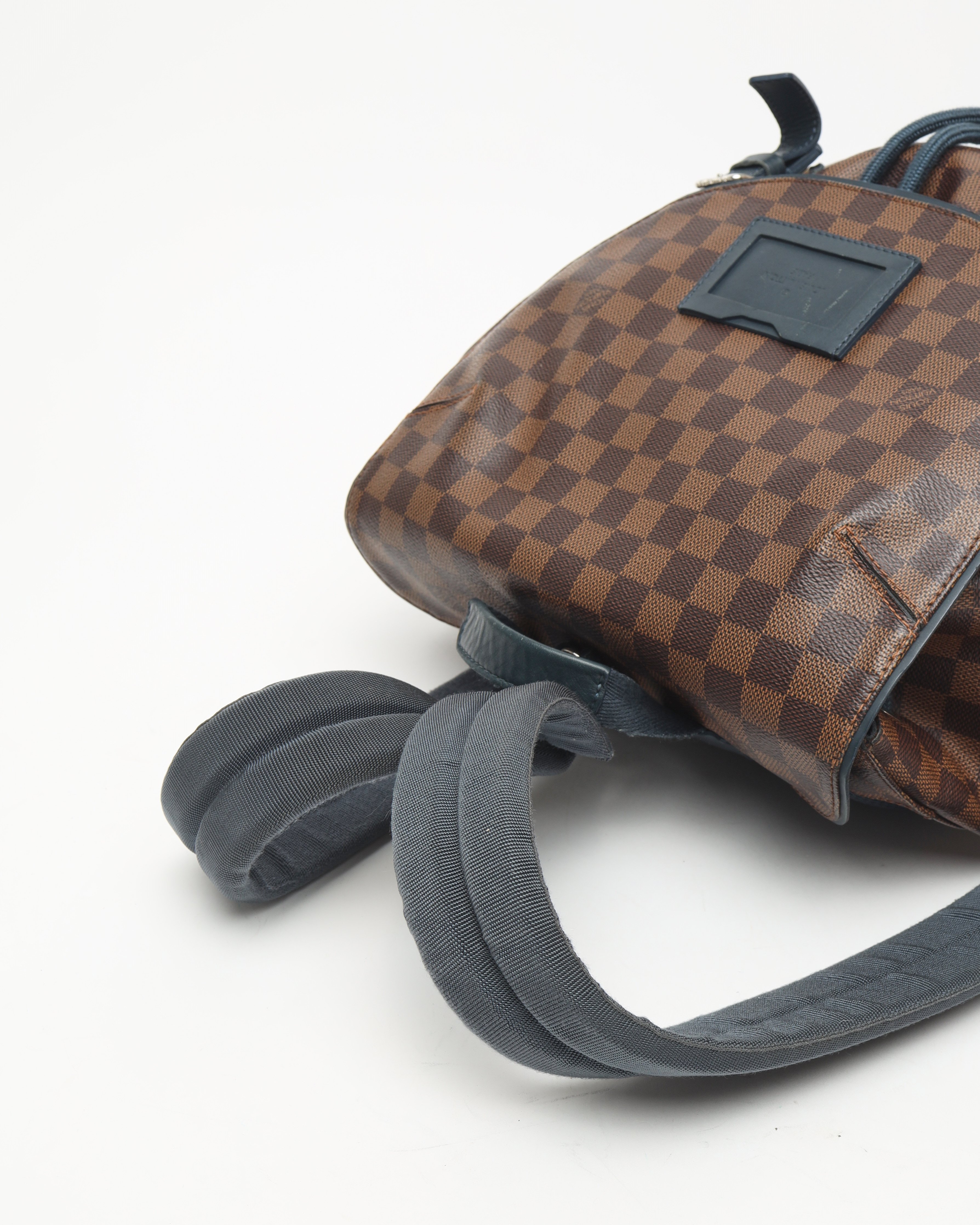 Pre-owned Louis Vuitton Damier Ebene Runner Backpack In Brown