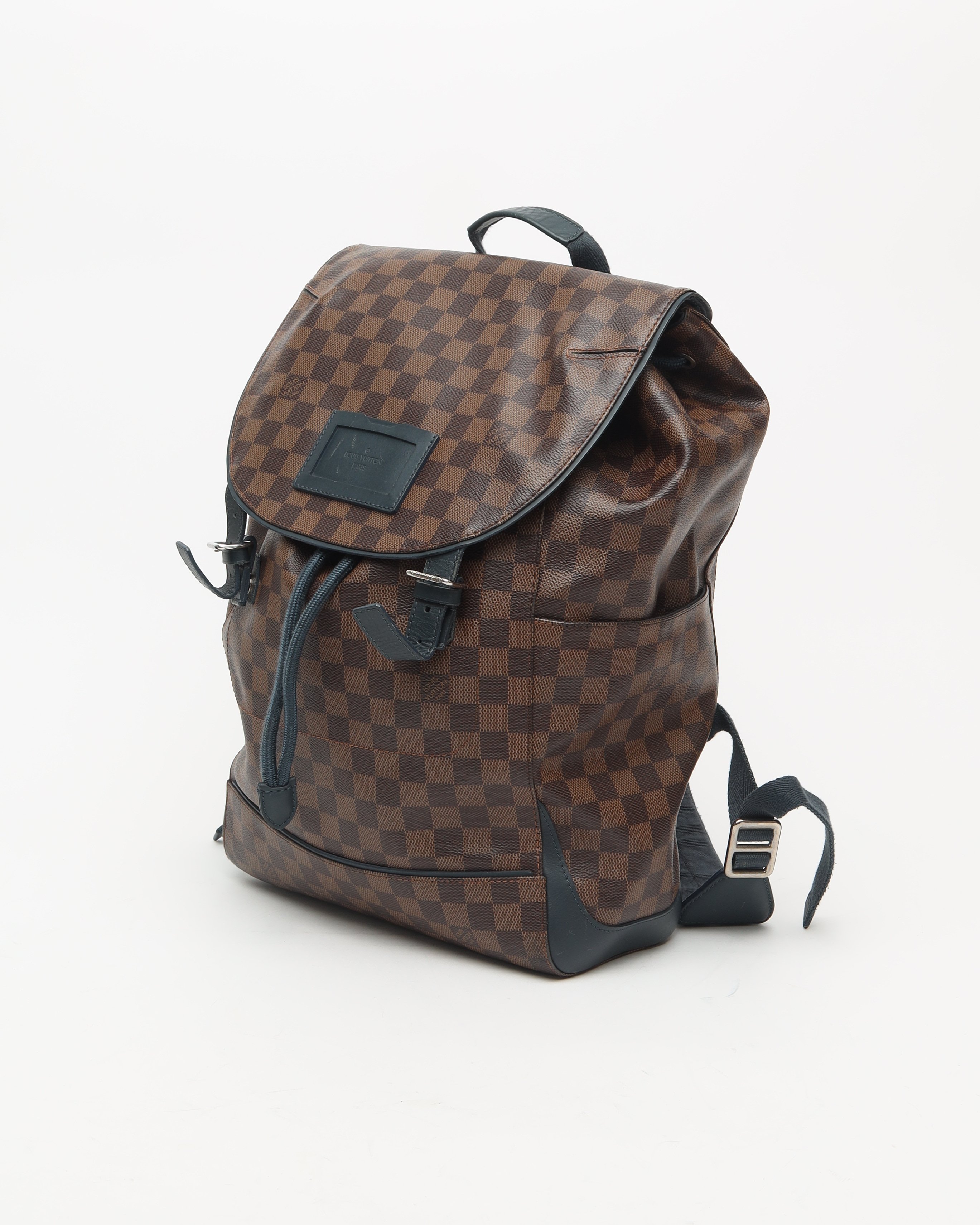 Pre-owned Louis Vuitton Damier Ebene Runner Backpack In Brown