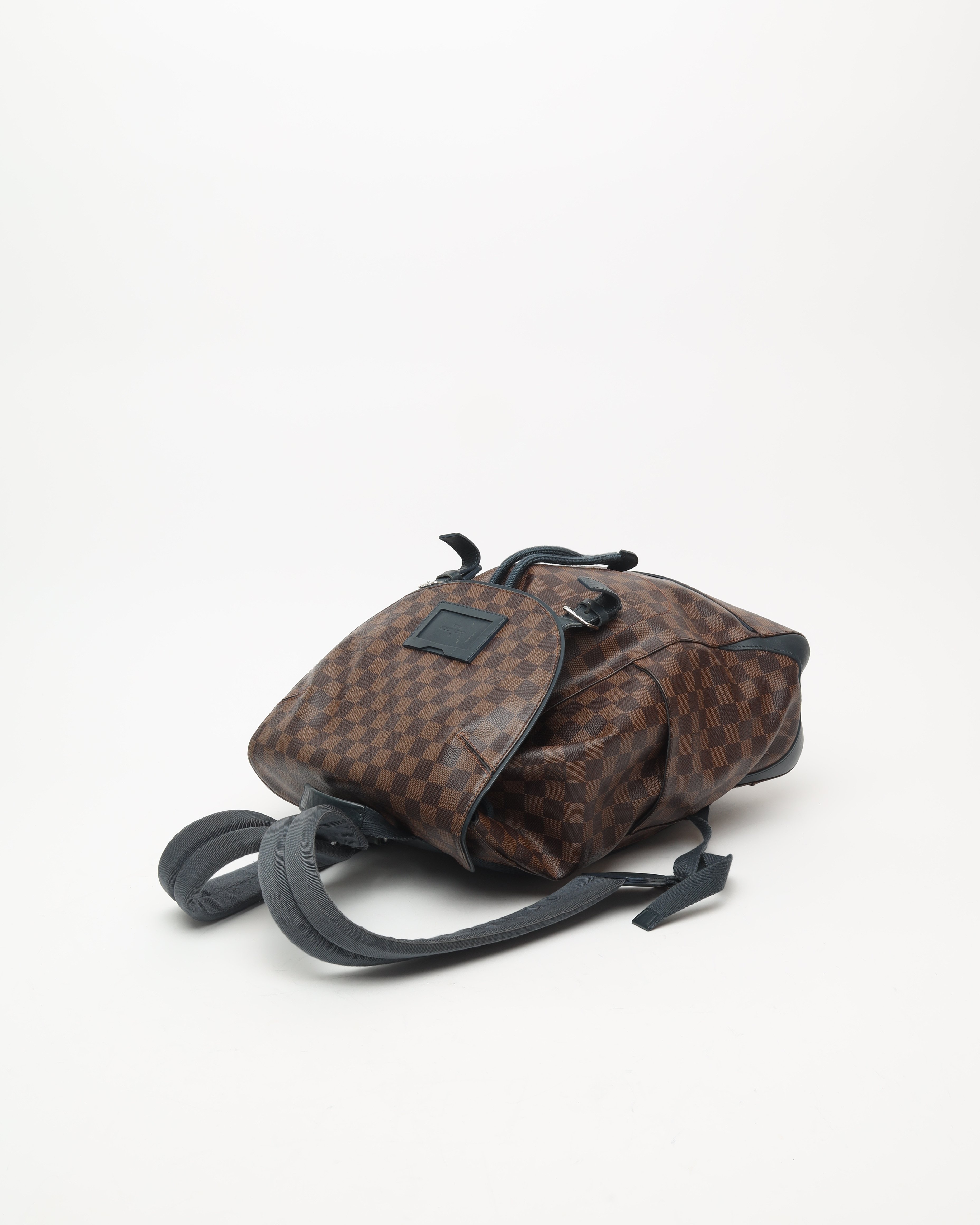 Pre-owned Louis Vuitton Damier Ebene Runner Backpack In Brown