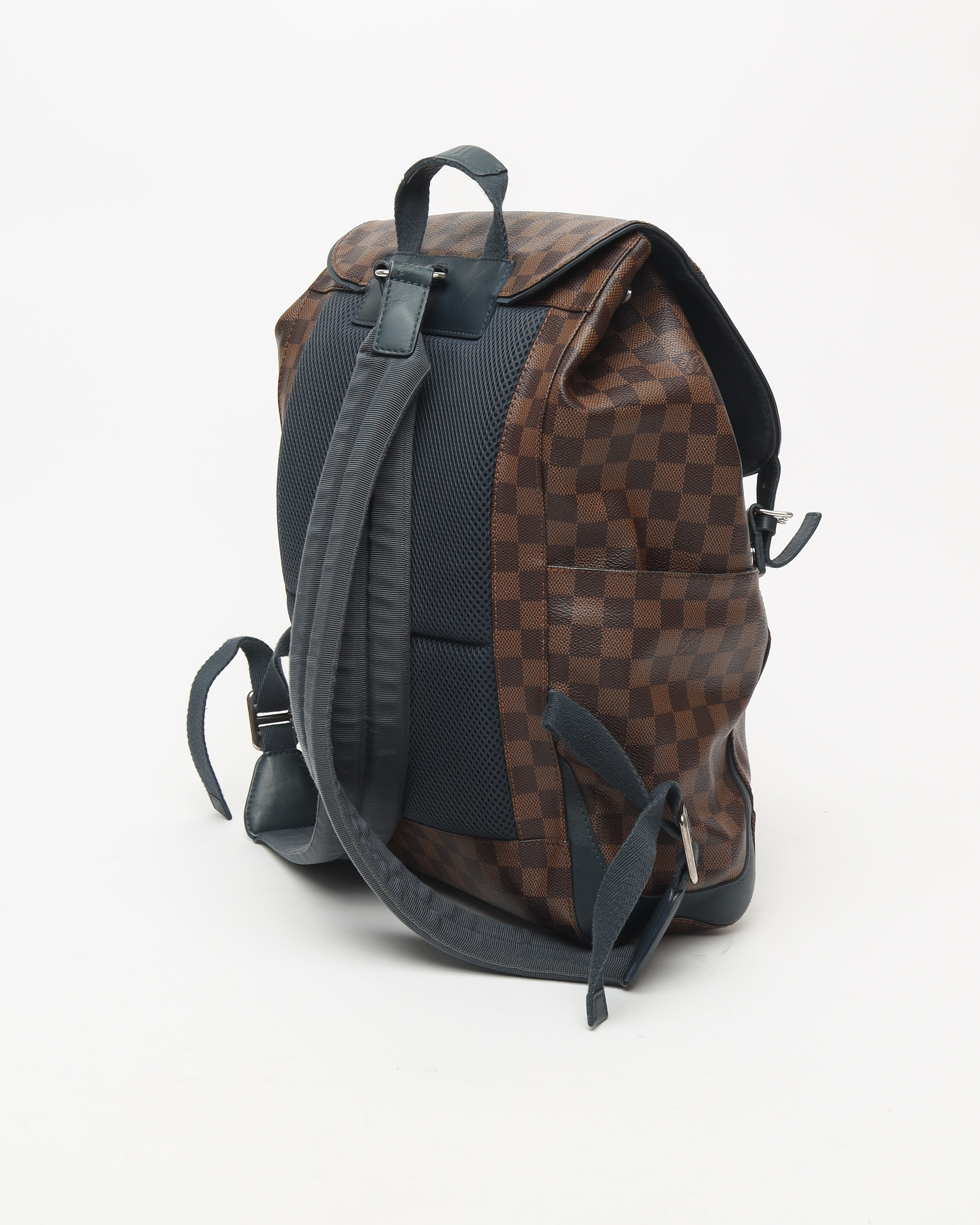 Pre-owned Louis Vuitton Damier Ebene Runner Backpack In Brown