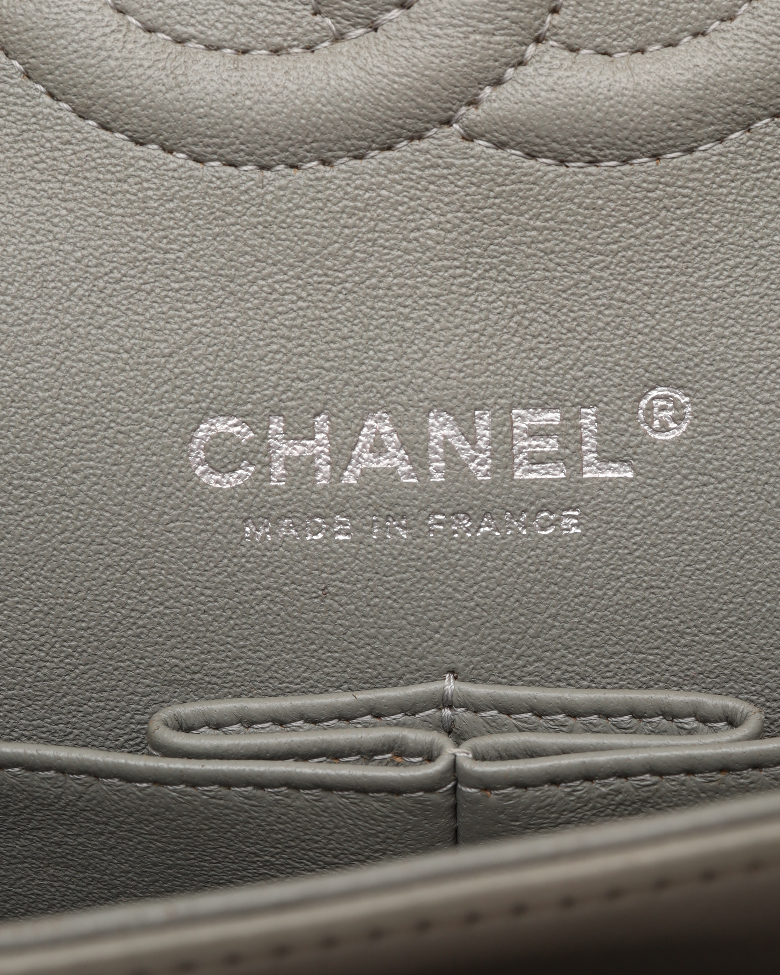 Pre-owned Chanel Classic Medium Double Flap Bag In Gray
