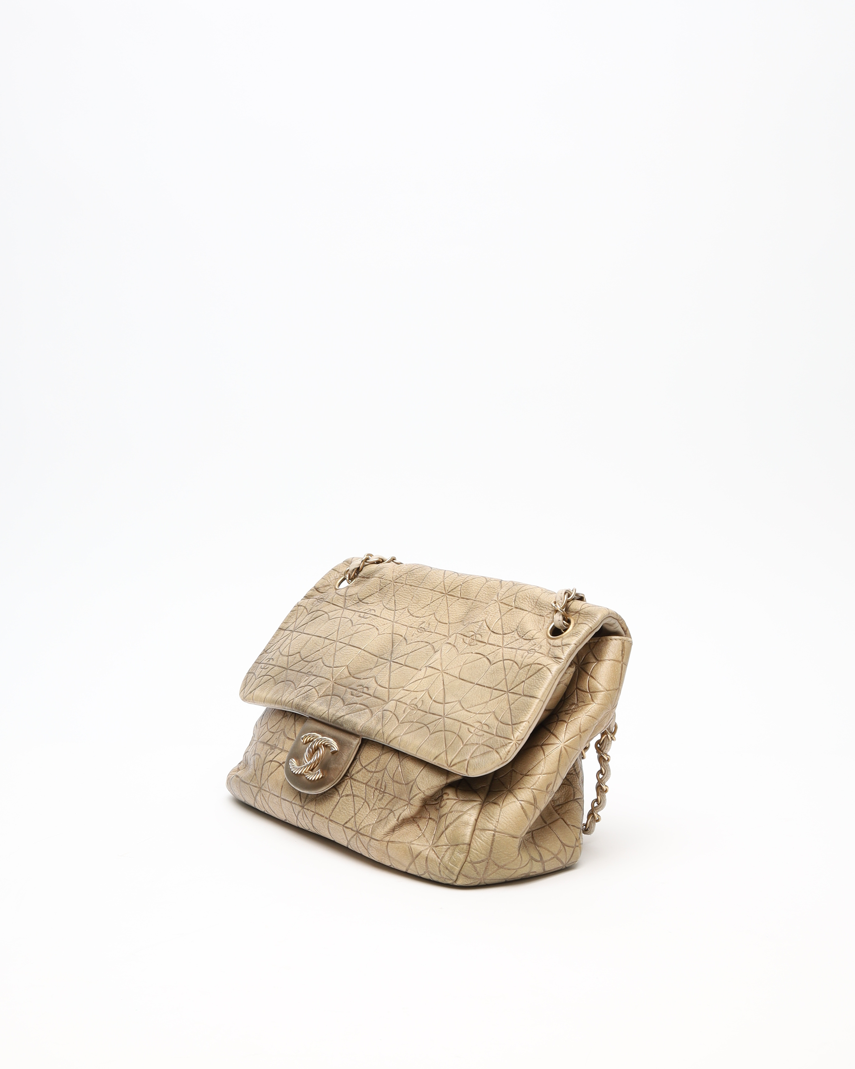 Pre-owned Chanel Paris-moscou Jumbo Flap Bag In Sand
