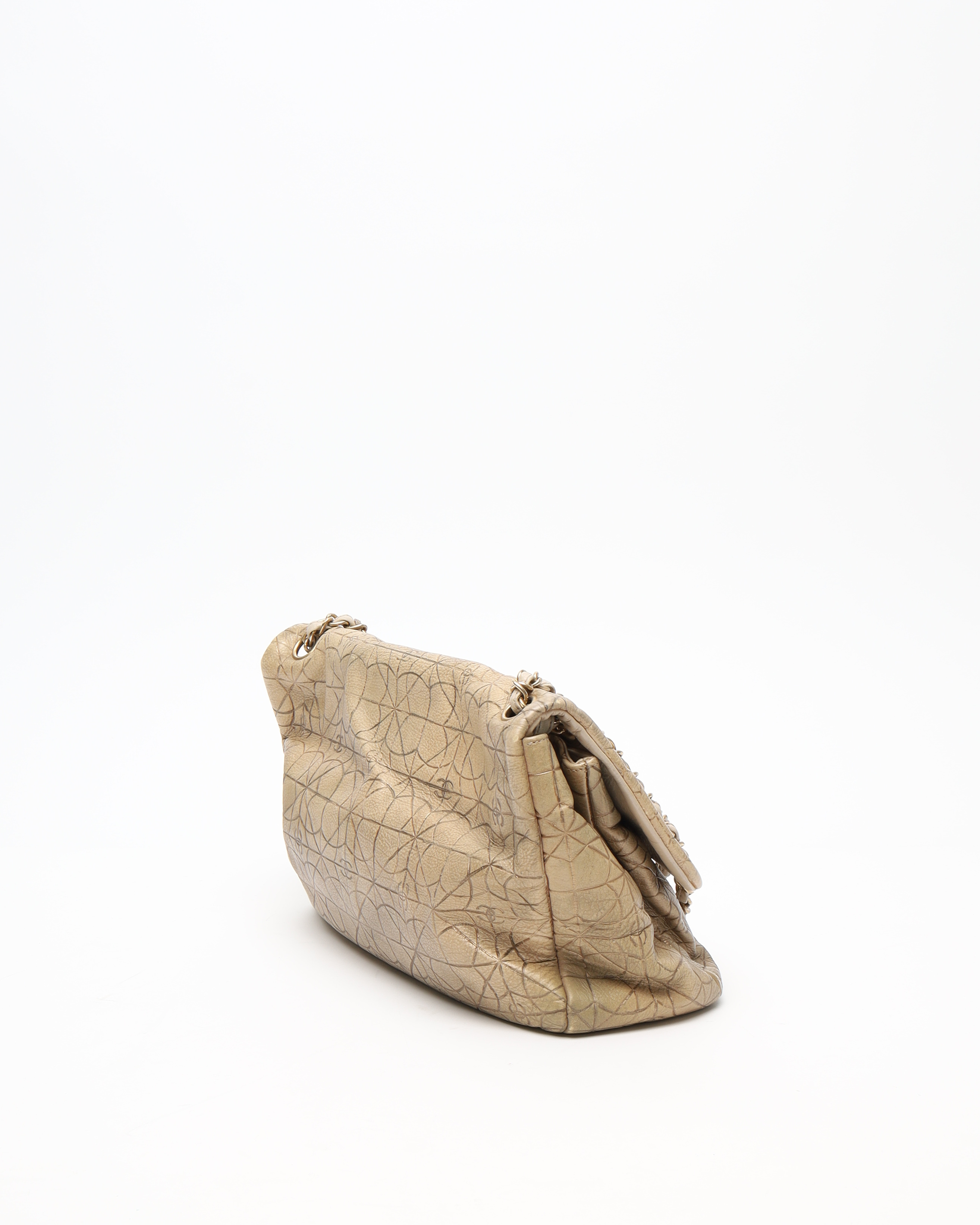 Pre-owned Chanel Paris-moscou Jumbo Flap Bag In Sand
