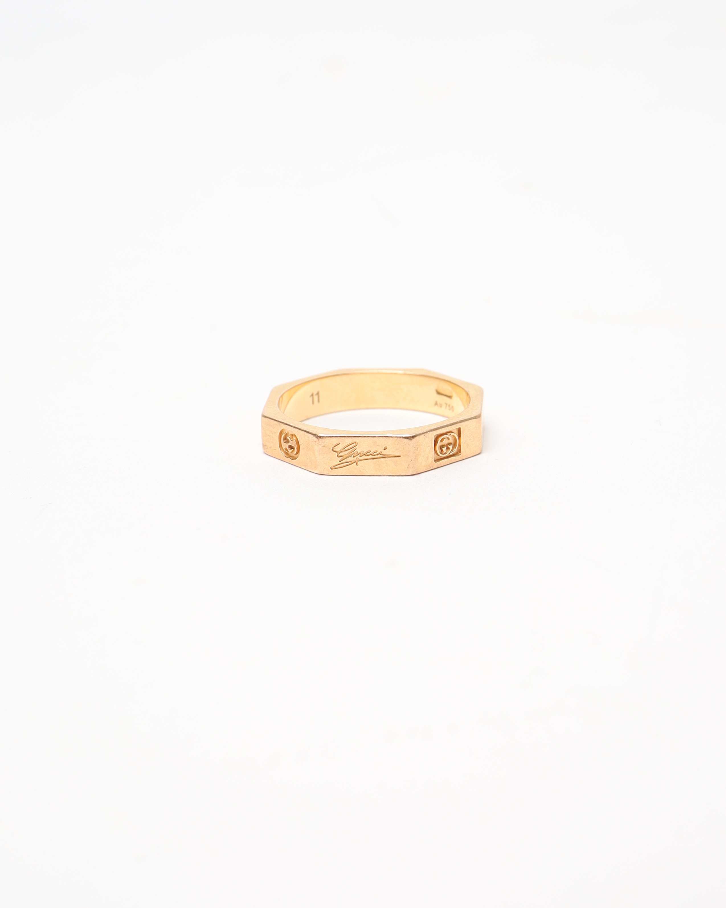 Gucci Octagonal Gold Plated Ring