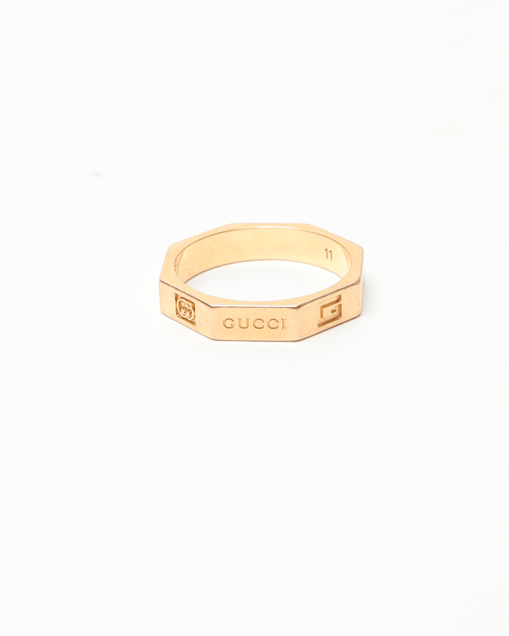 Gucci Octagonal Gold Plated Ring