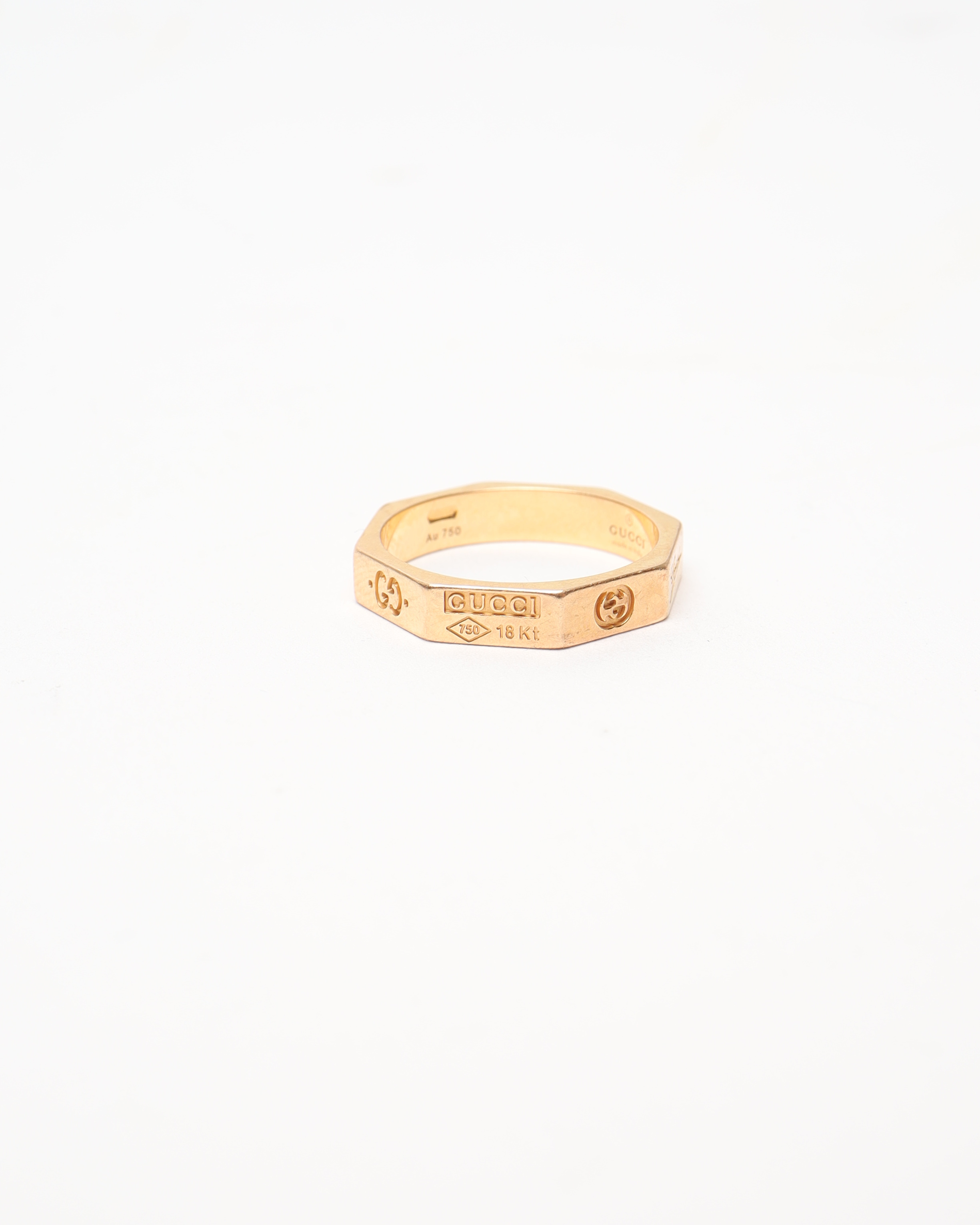 Gucci Octagonal Gold Plated Ring