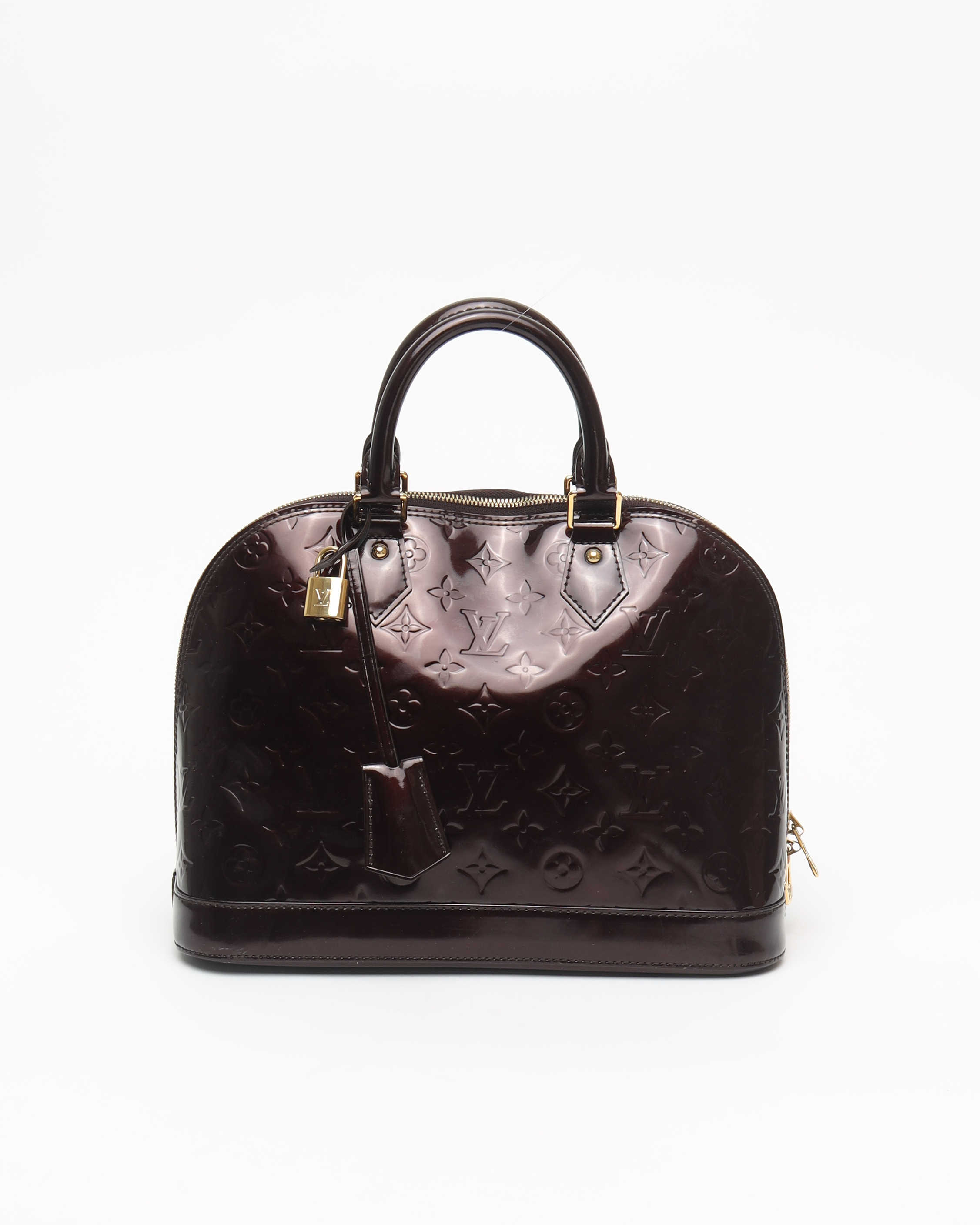 Pre-owned Louis Vuitton Vernis Alma Pm Bag In Red