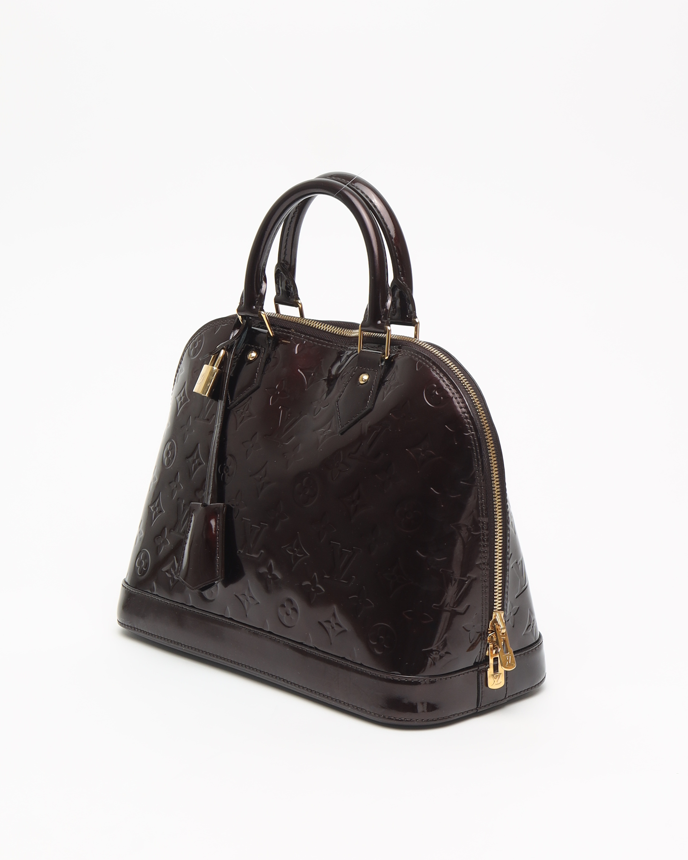 Pre-owned Louis Vuitton Vernis Alma Pm Bag In Red