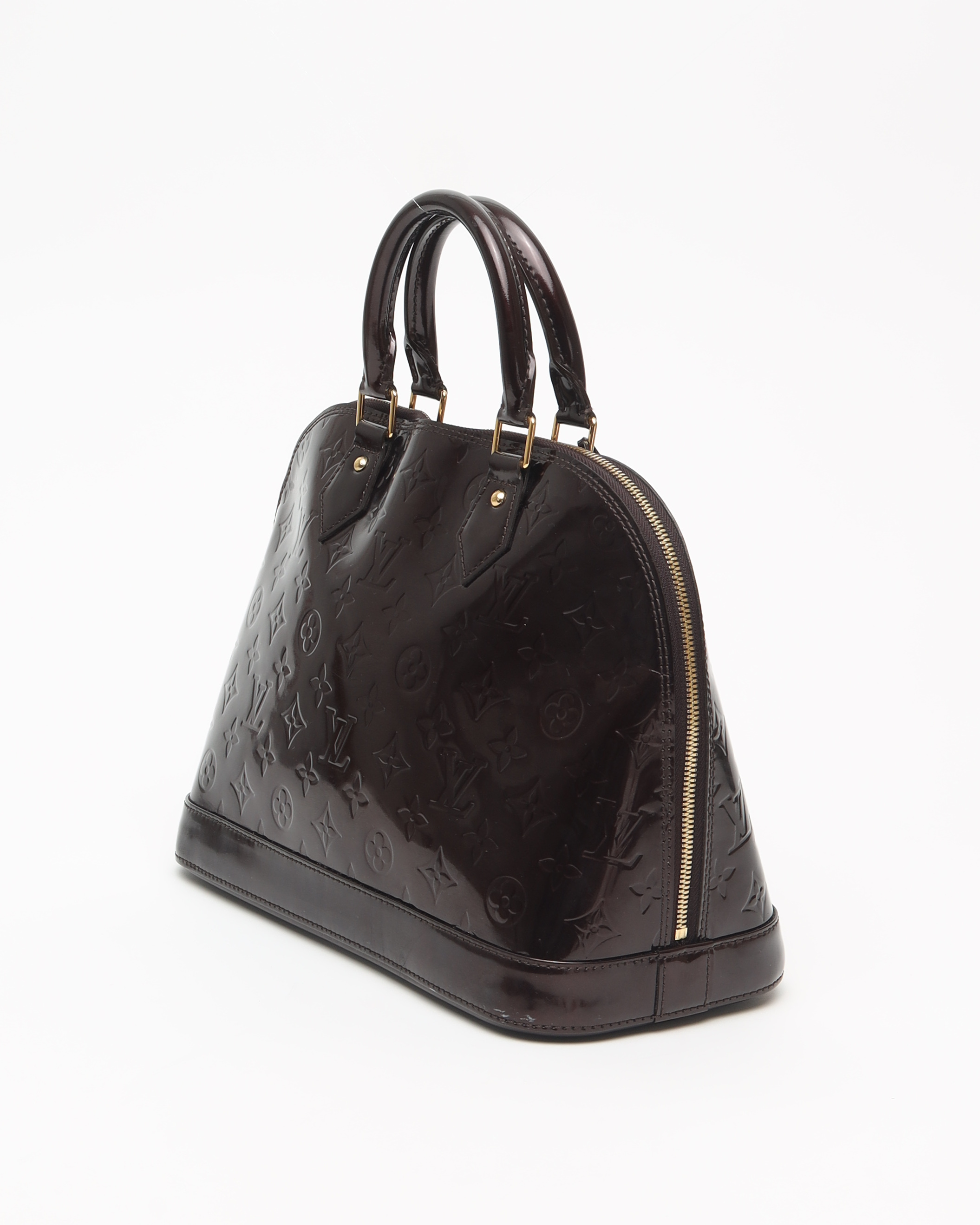 Pre-owned Louis Vuitton Vernis Alma Pm Bag In Red