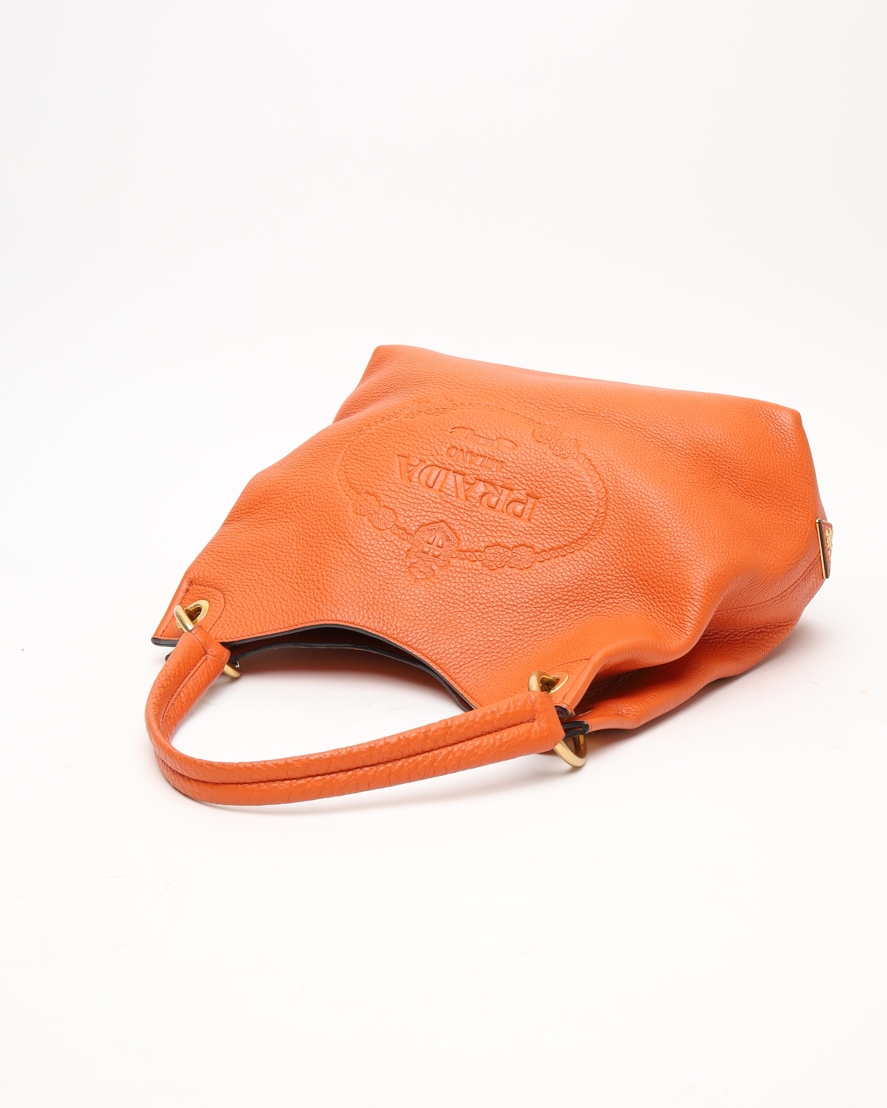 Prada Vitello Phenix Logo Hobo Bag