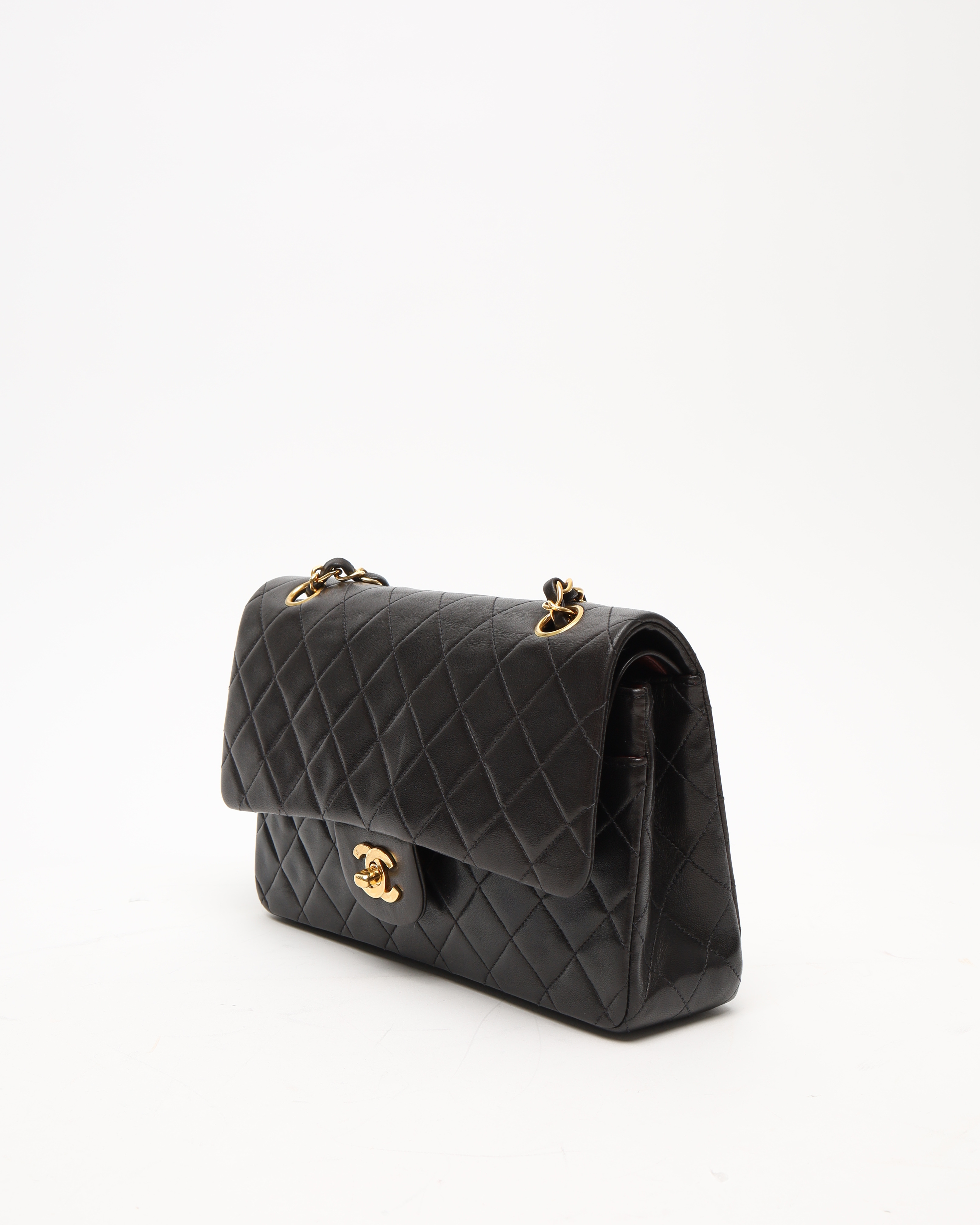 Pre-owned Chanel Classic Medium Double Flap Bag In Black