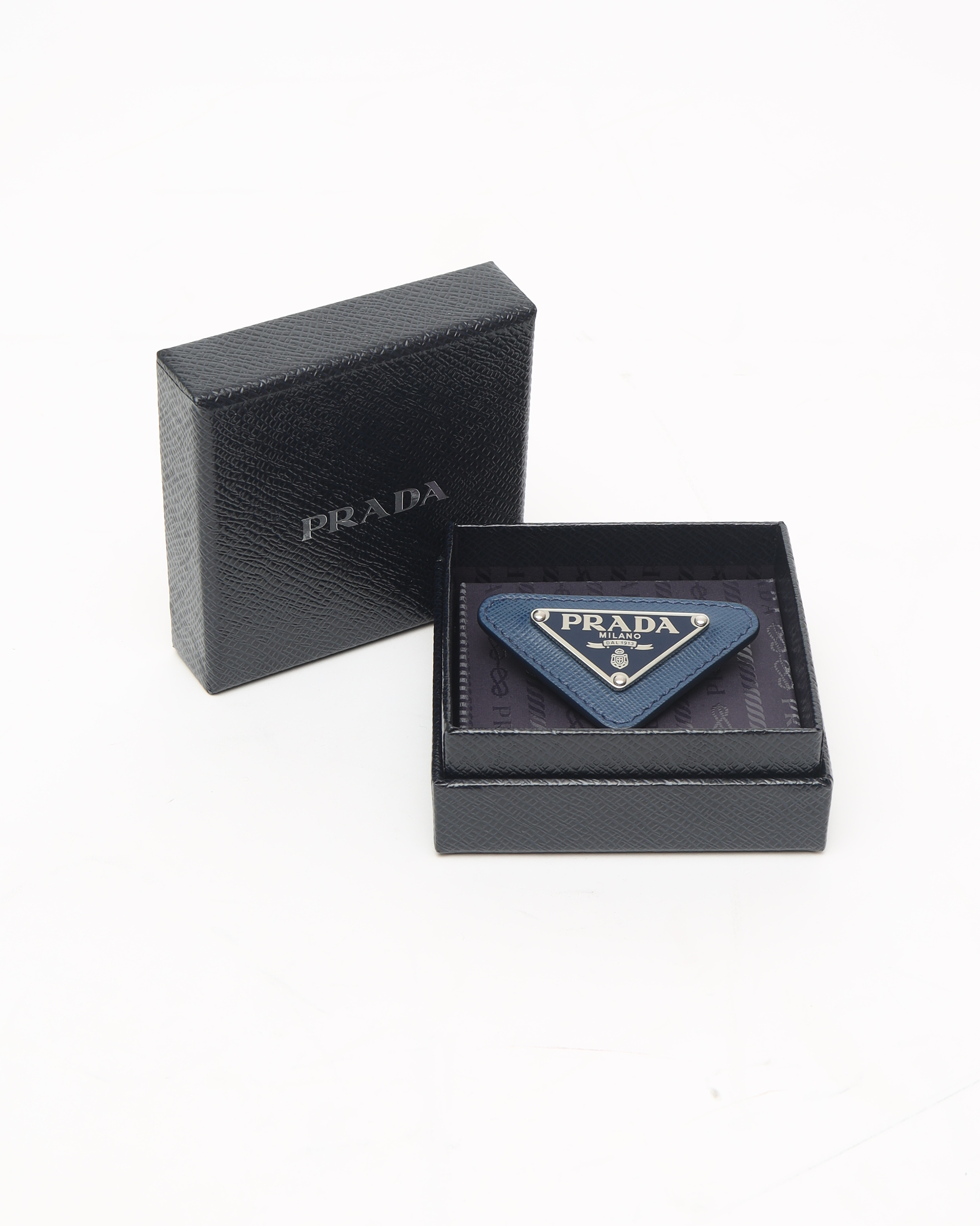 Prada Vintage Saffiano Triangle Brooch