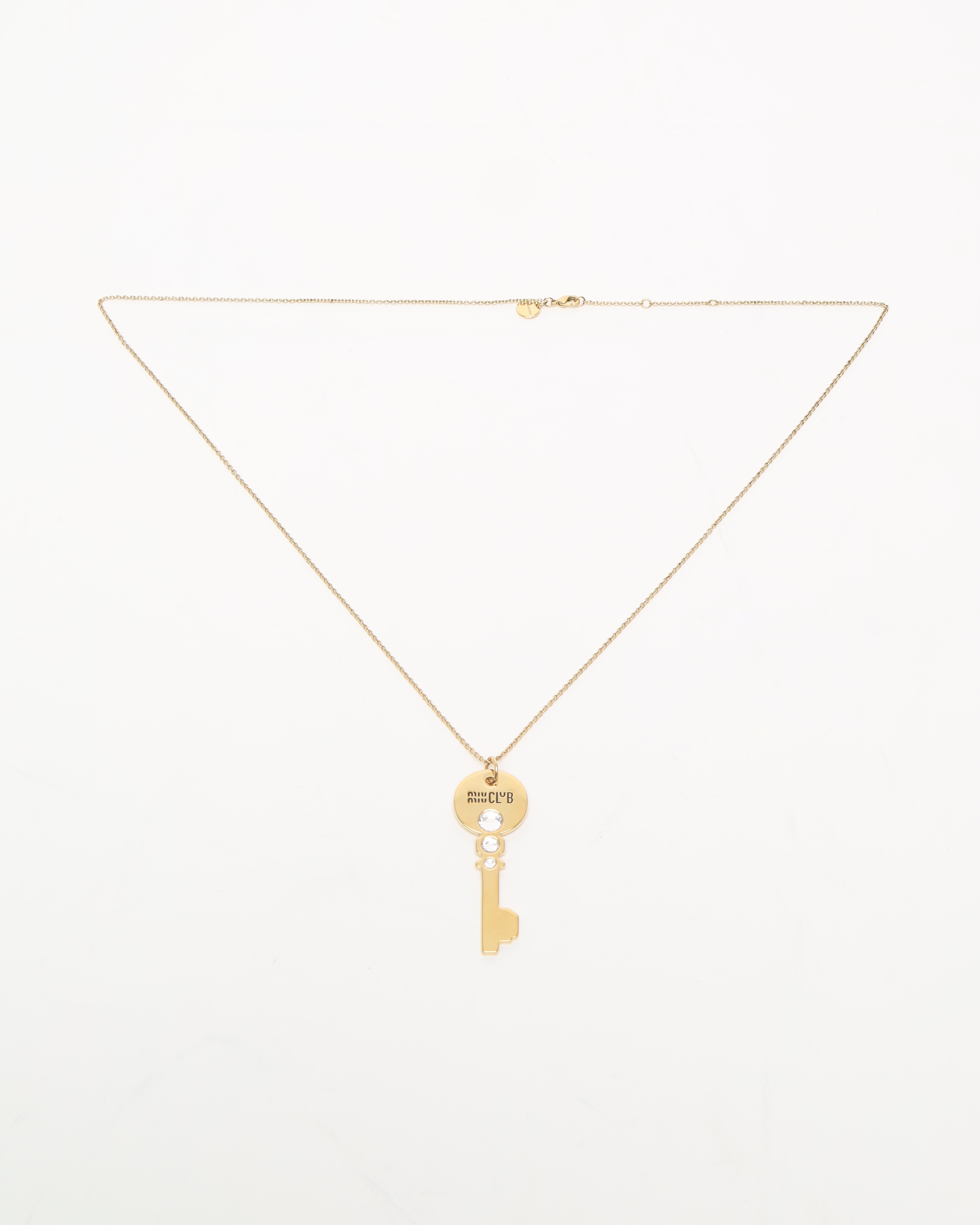 Miu Miu Club Rhinestone Key Necklace