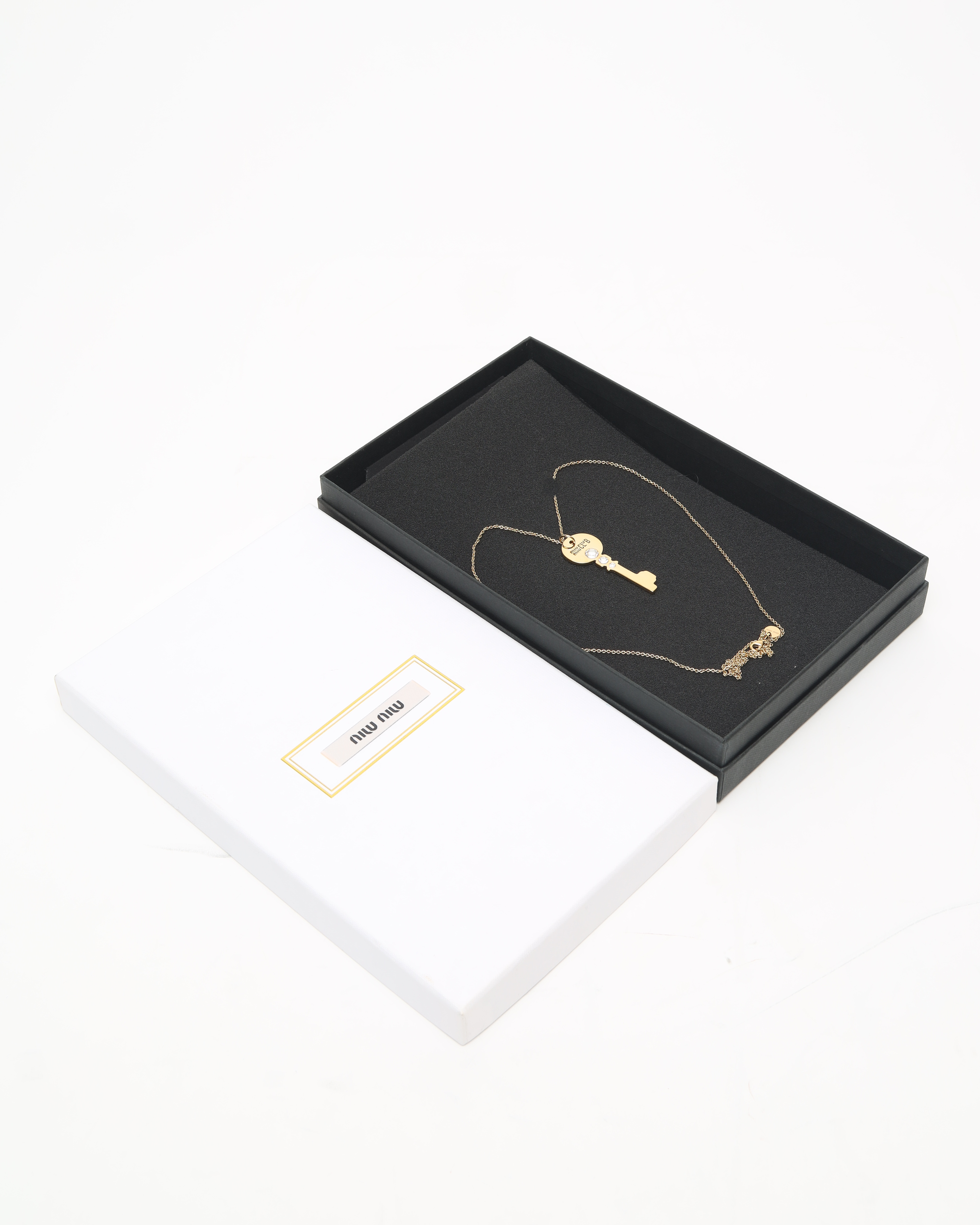 Miu Miu Club Rhinestone Key Necklace