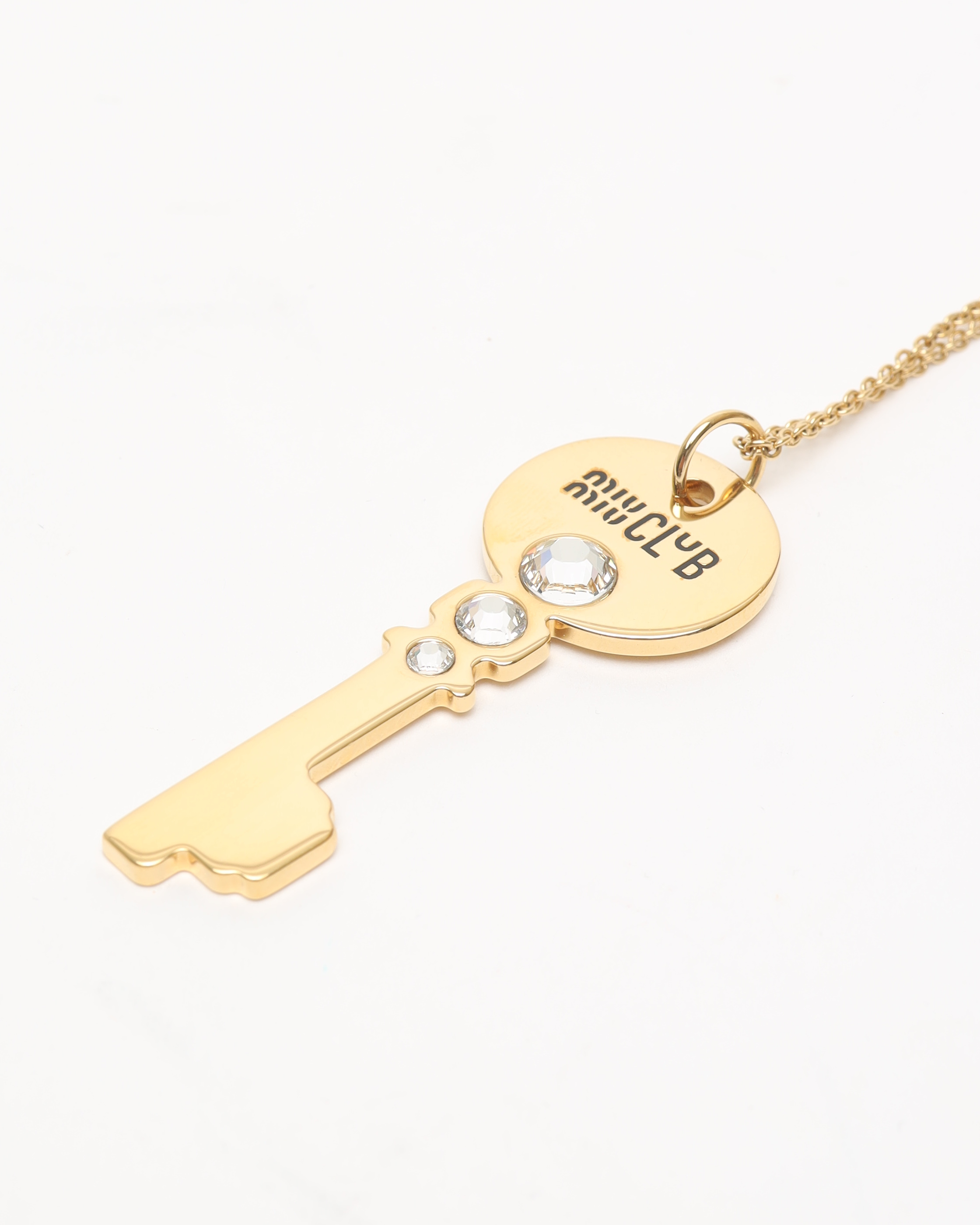 Miu Miu Club Rhinestone Key Necklace