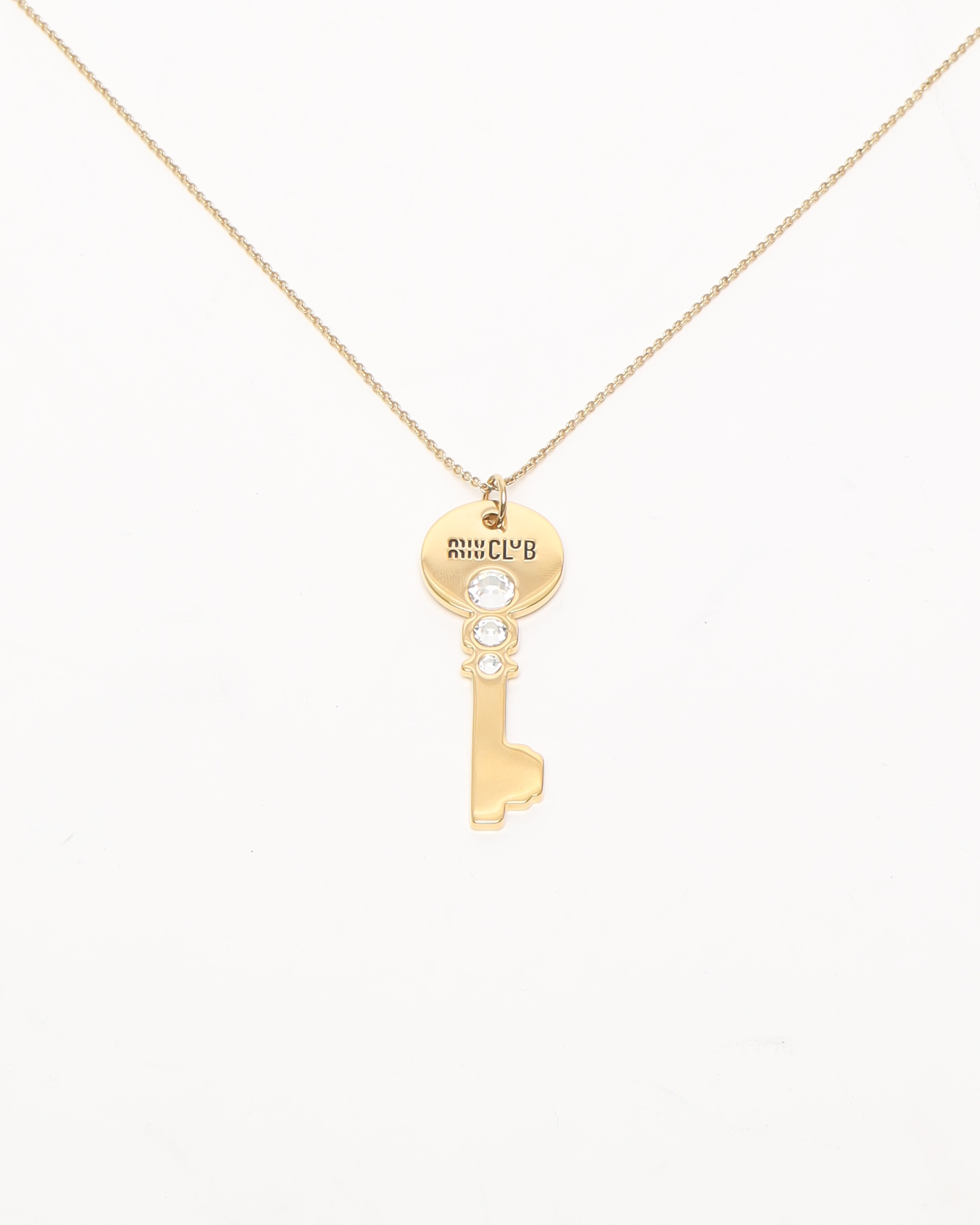 Miu Miu Club Rhinestone Key Necklace