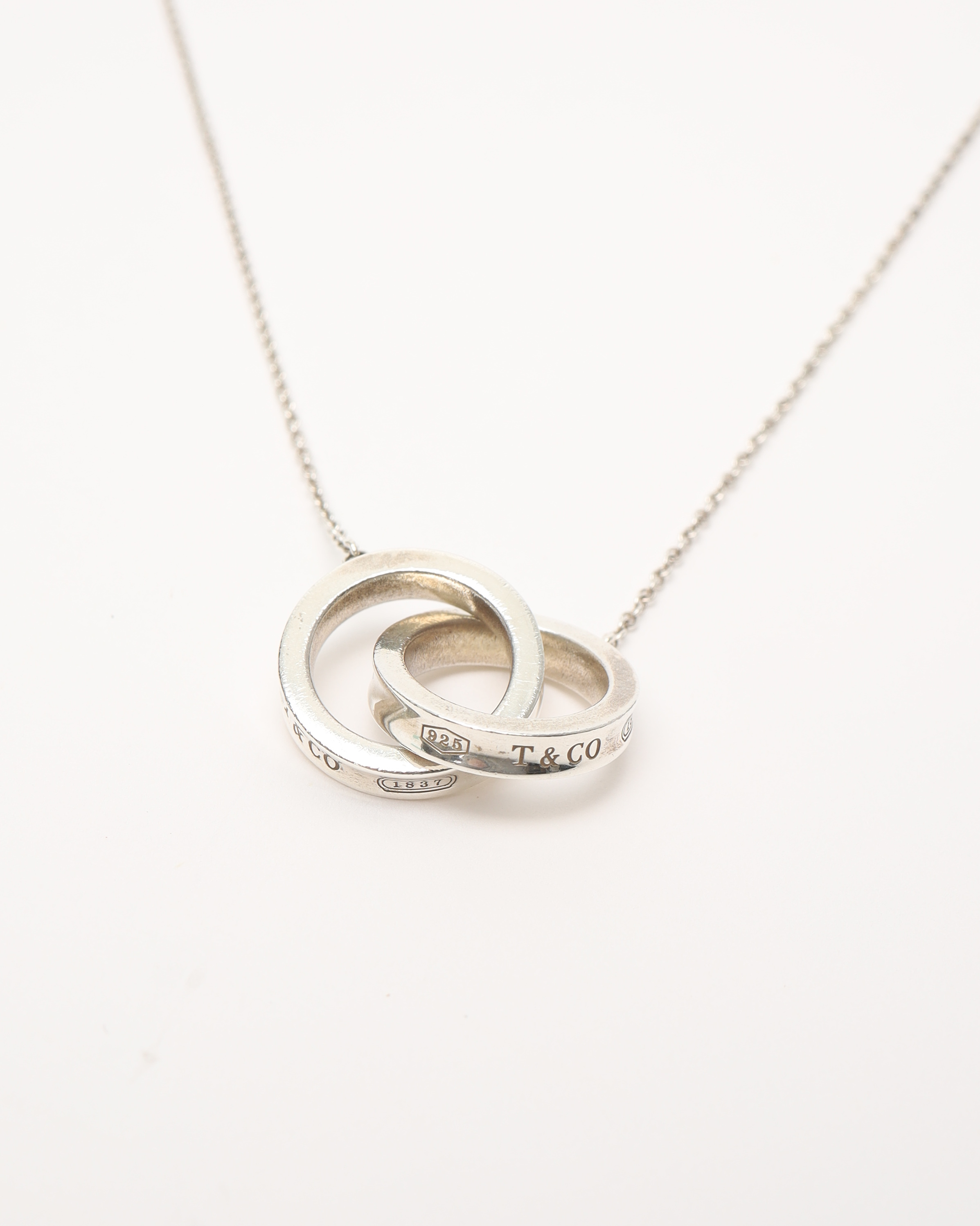Tiffany & Co 1837 Interlocking Circle 925 4.9g Silver Necklace