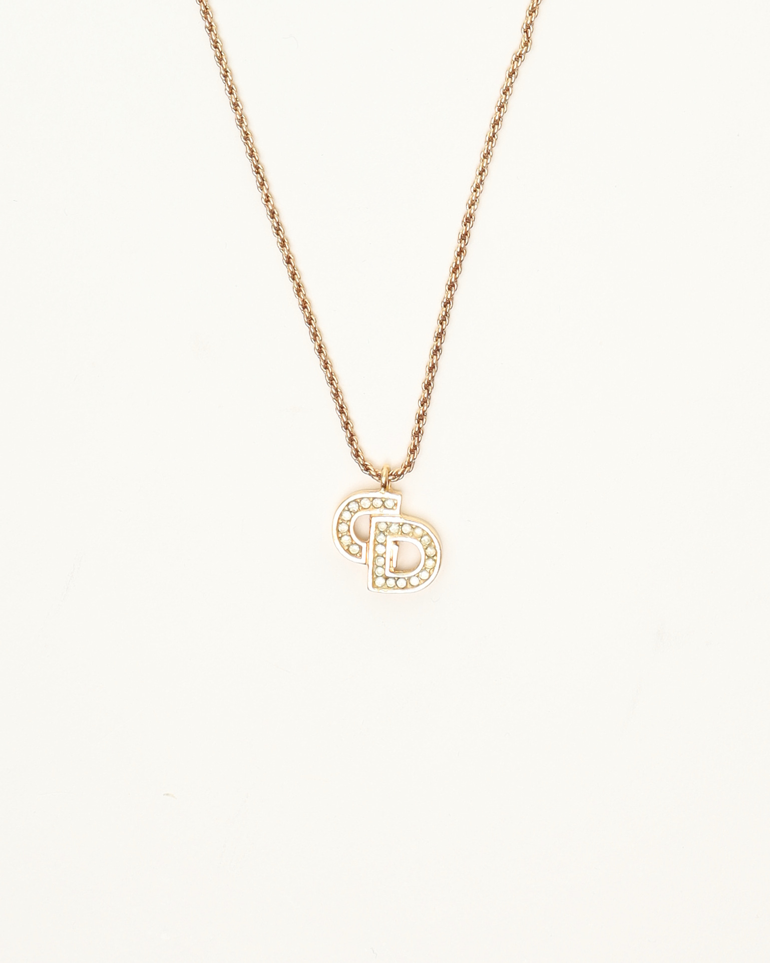 Dior Christian  Cd Rhinestone Necklace