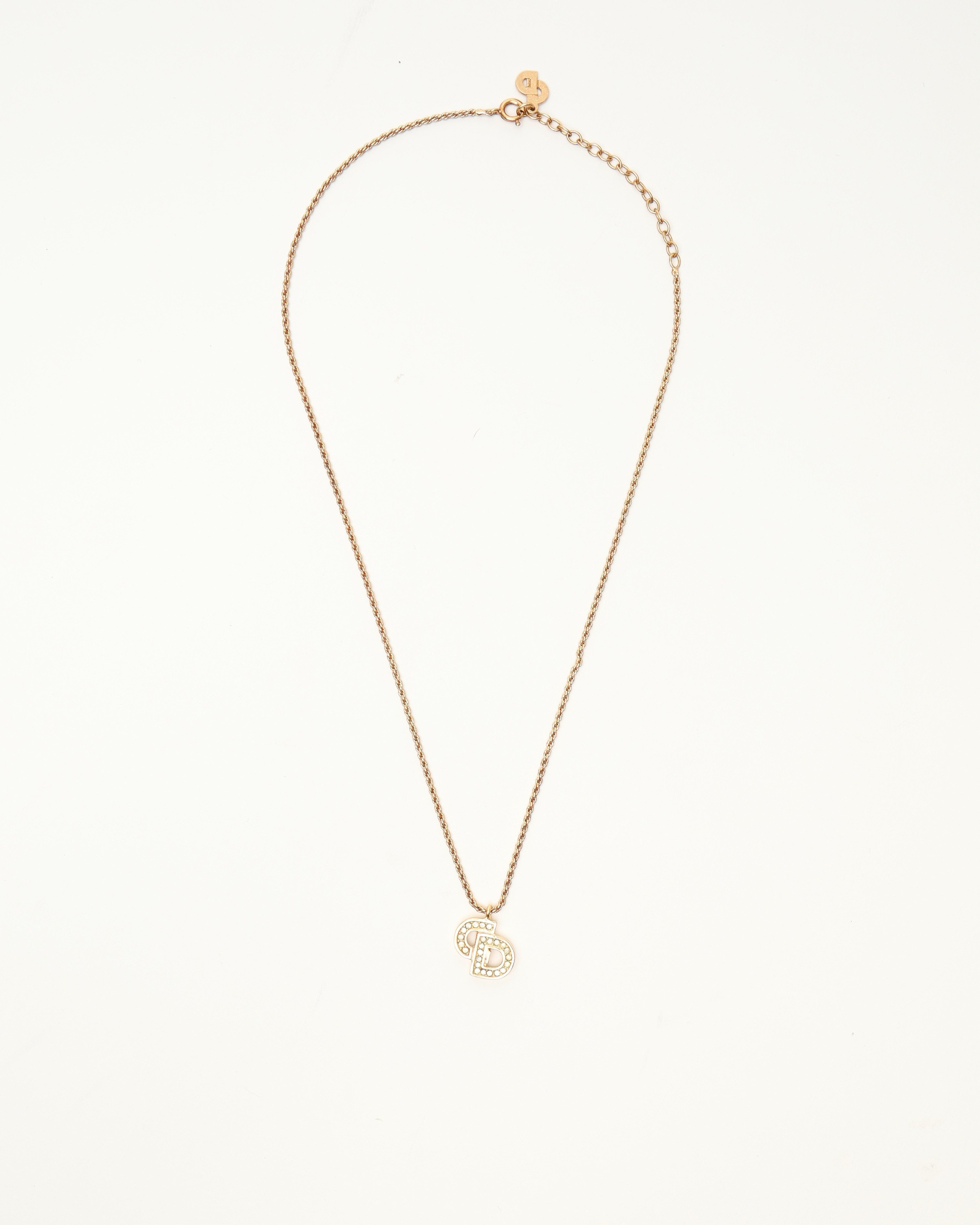 Dior Christian  Cd Rhinestone Necklace