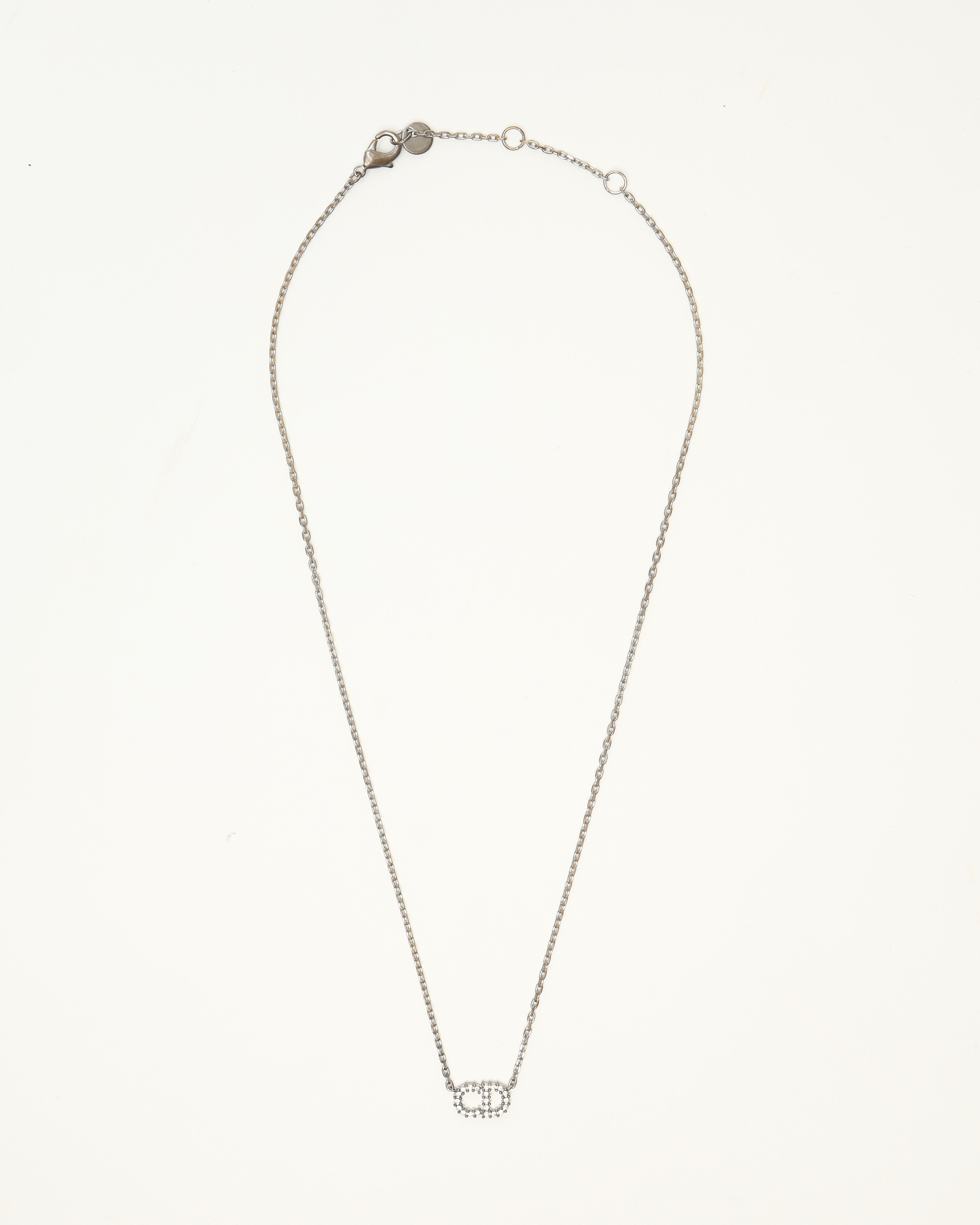 Dior Christian  Petit Cd Rhinestone Necklace