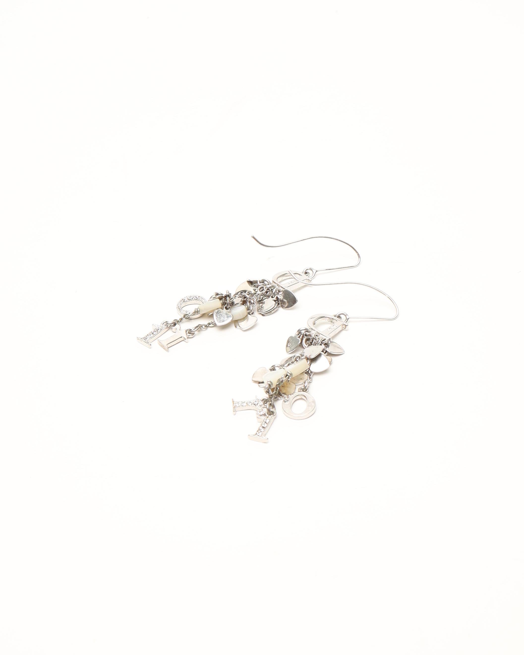 Dior Christian  Rhinestone Dangling Hook Earrings