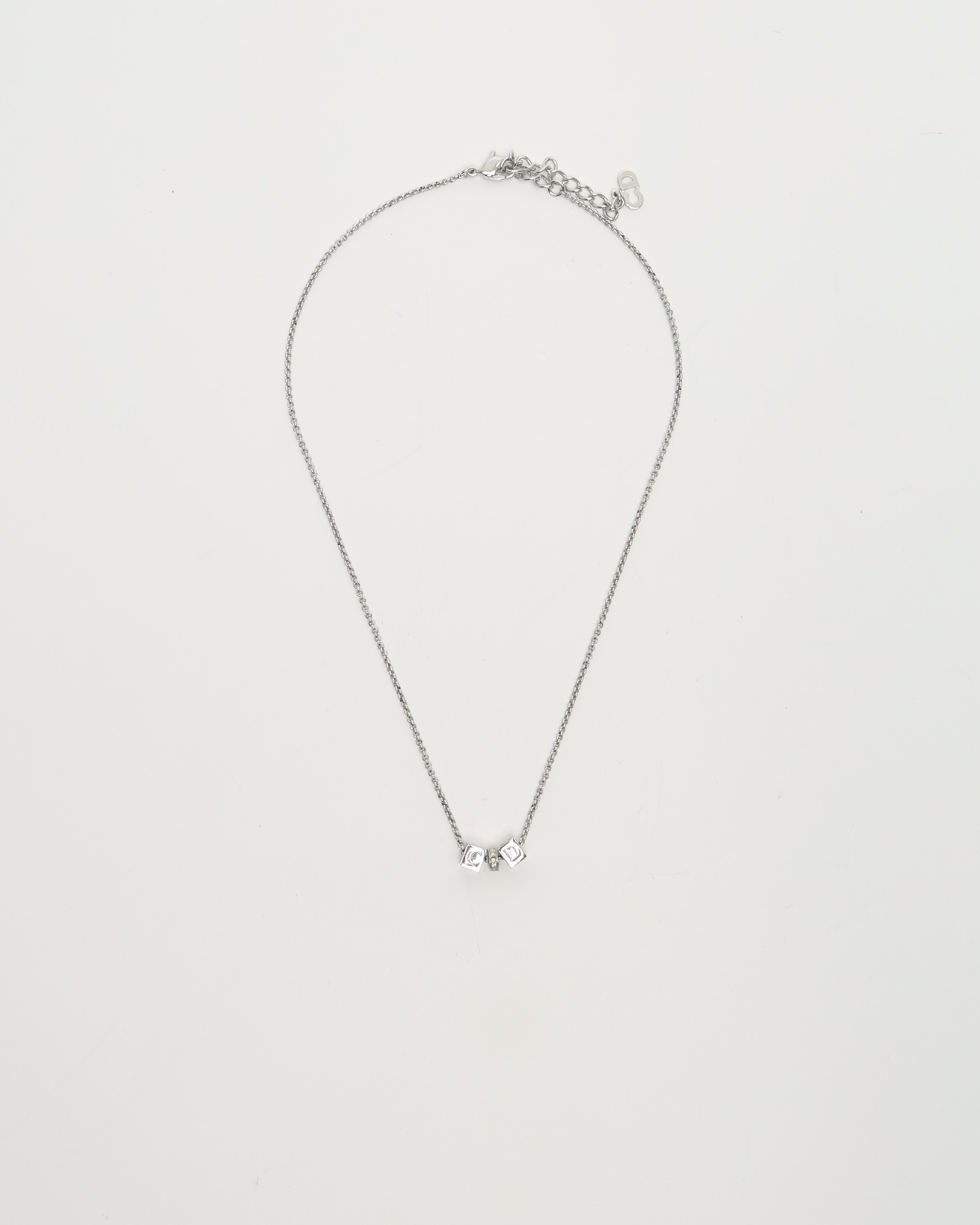 Dior Christian  Cd Cube Rhinestone Necklace
