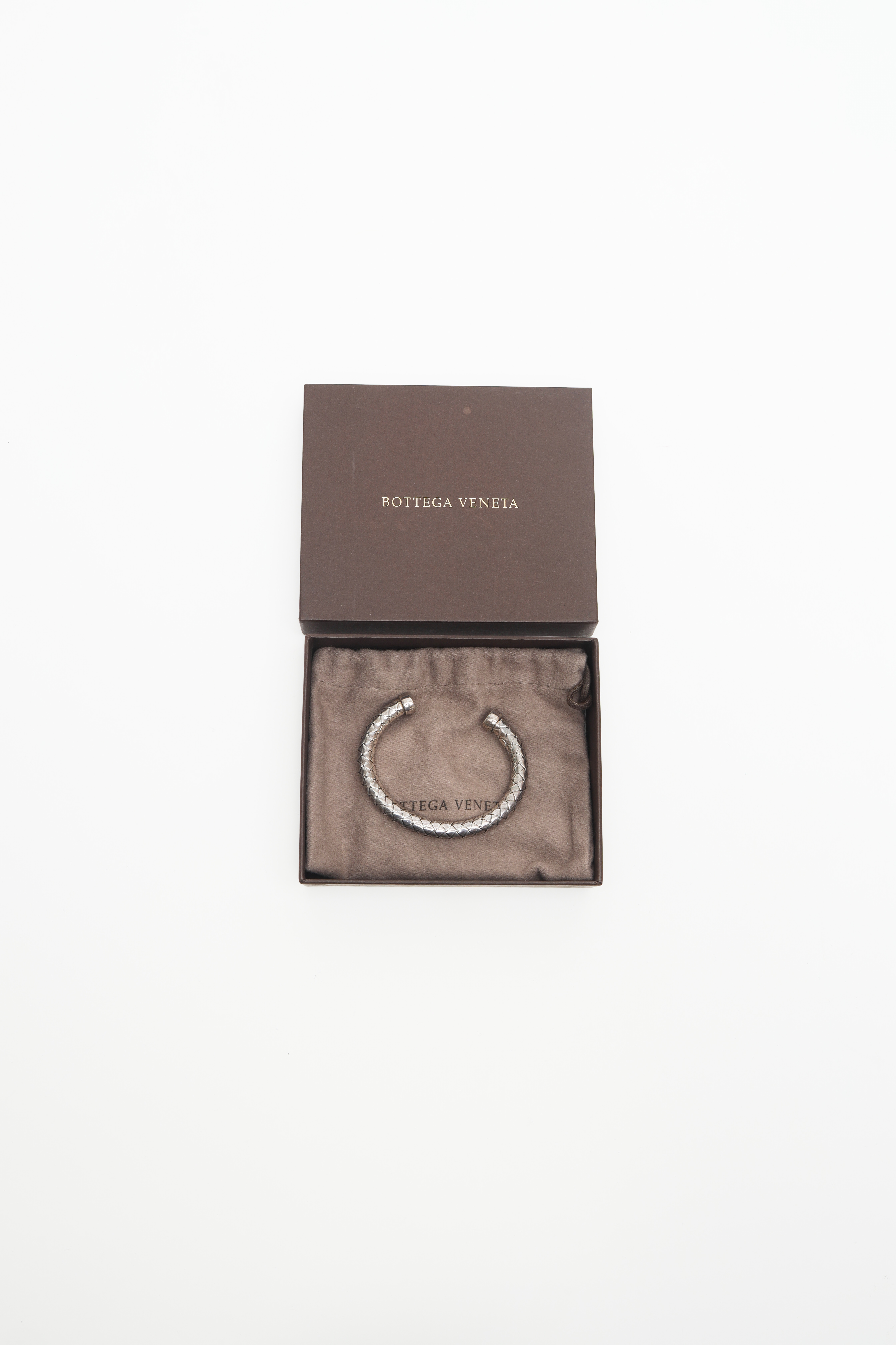 Bottega Veneta Intrecciato Silver Bangle